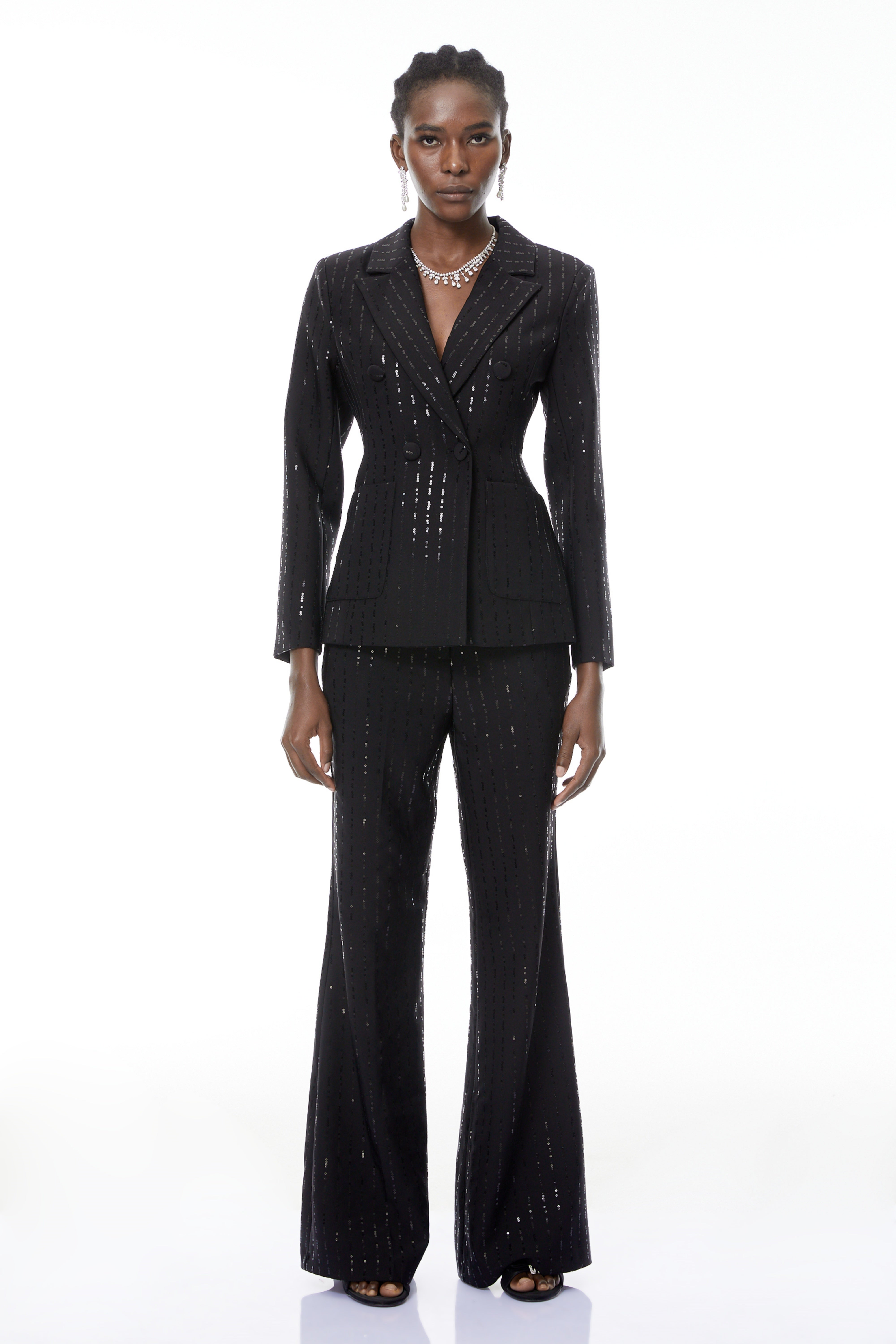 Leonie Black Sequin Blazer & Trouser Set