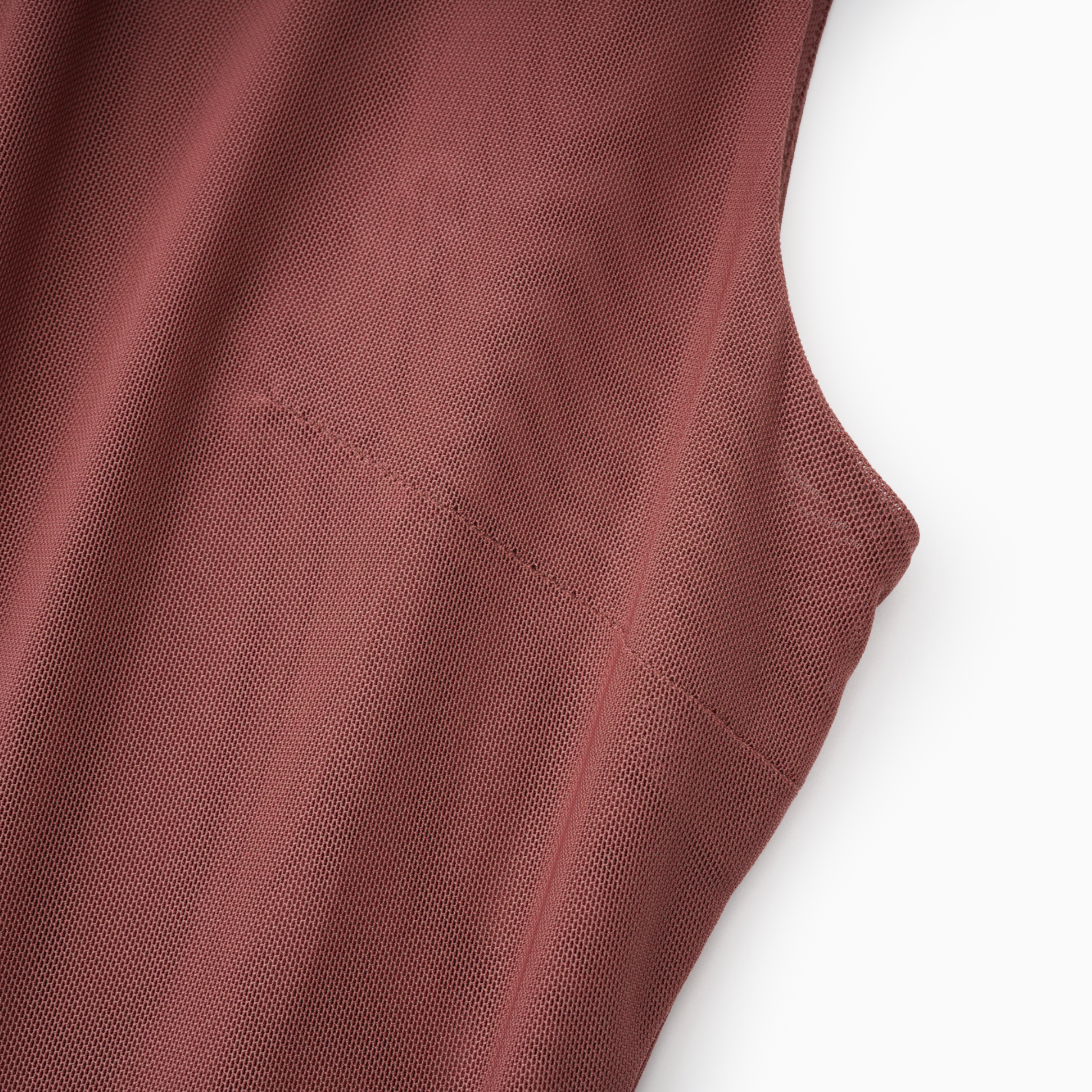 Dusty rose draped one-shoulder gown with center ruching