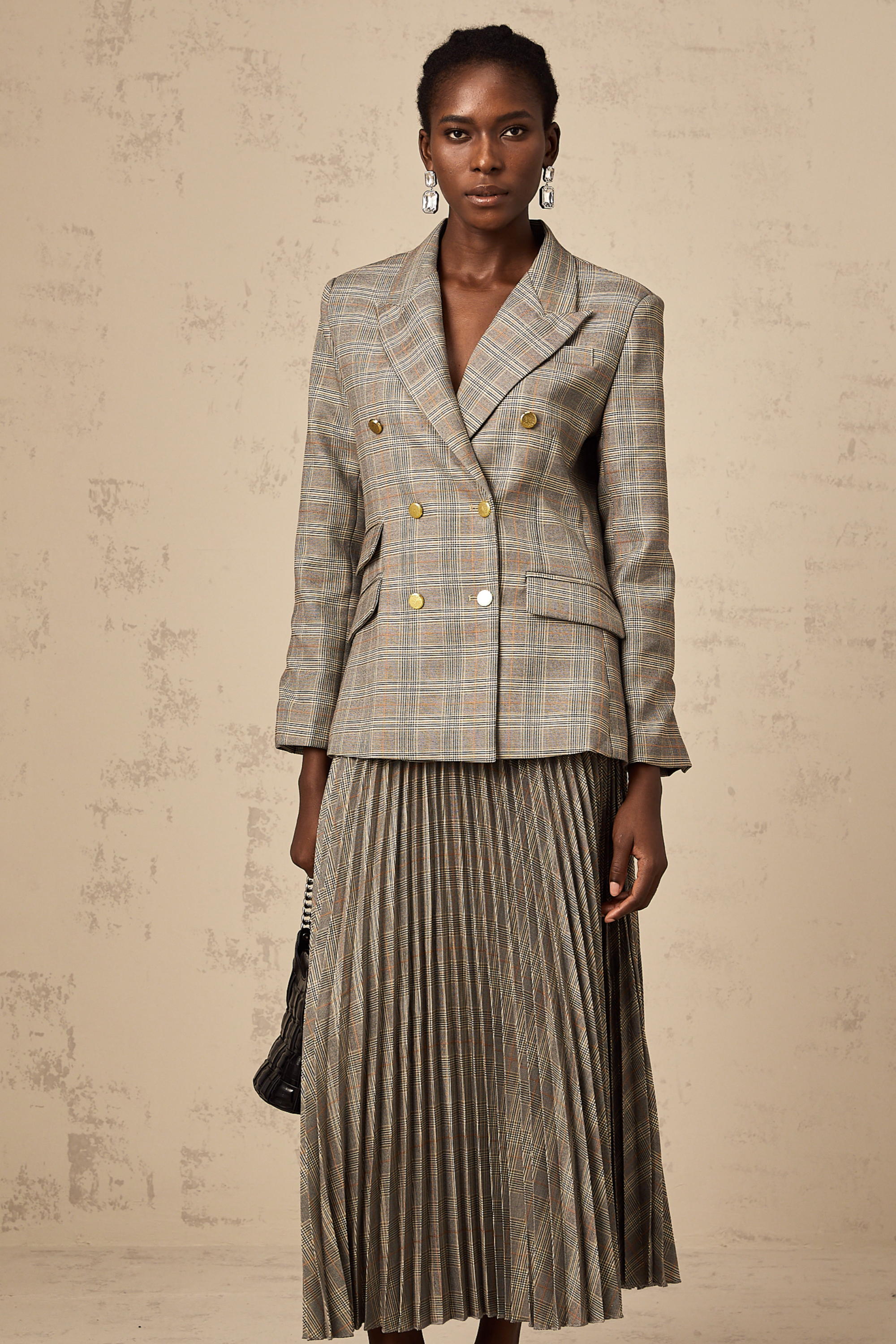 Kya Prince of Wales check blazer & skirt matching set