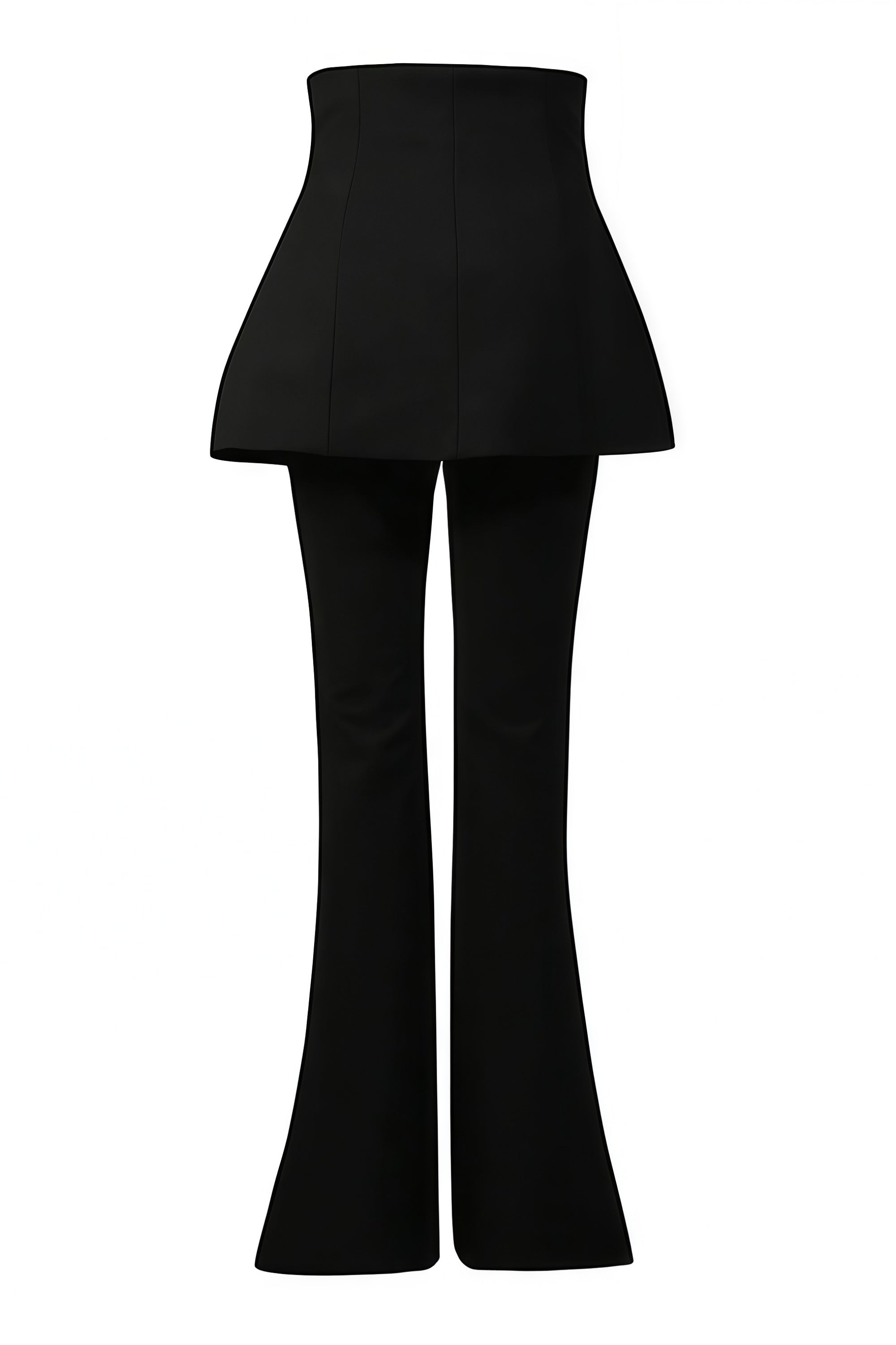 Maëlys Black Diagonal-Zip Flared Trousers