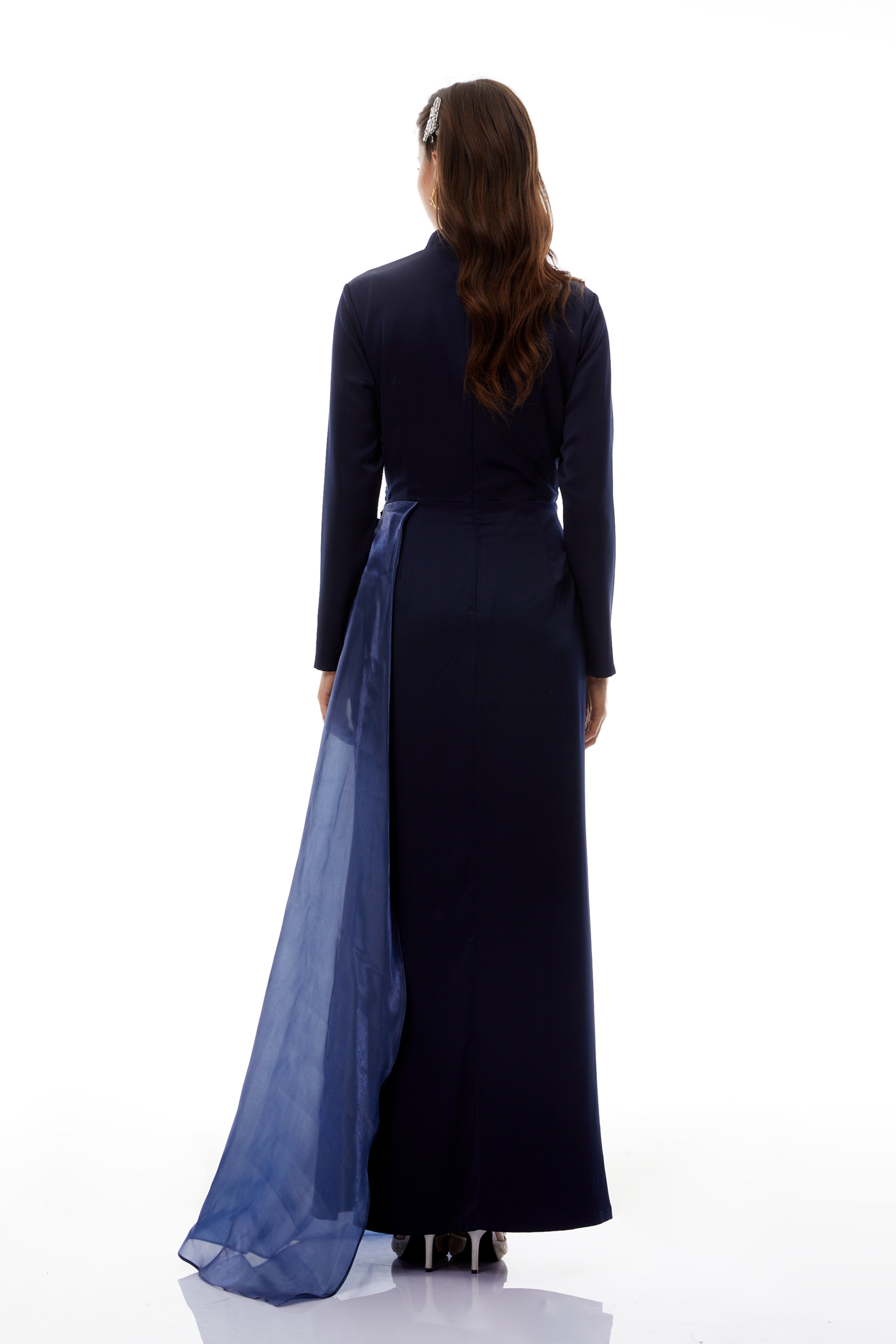 Marguerite Blue Embellished Ribbon Maxi Dress