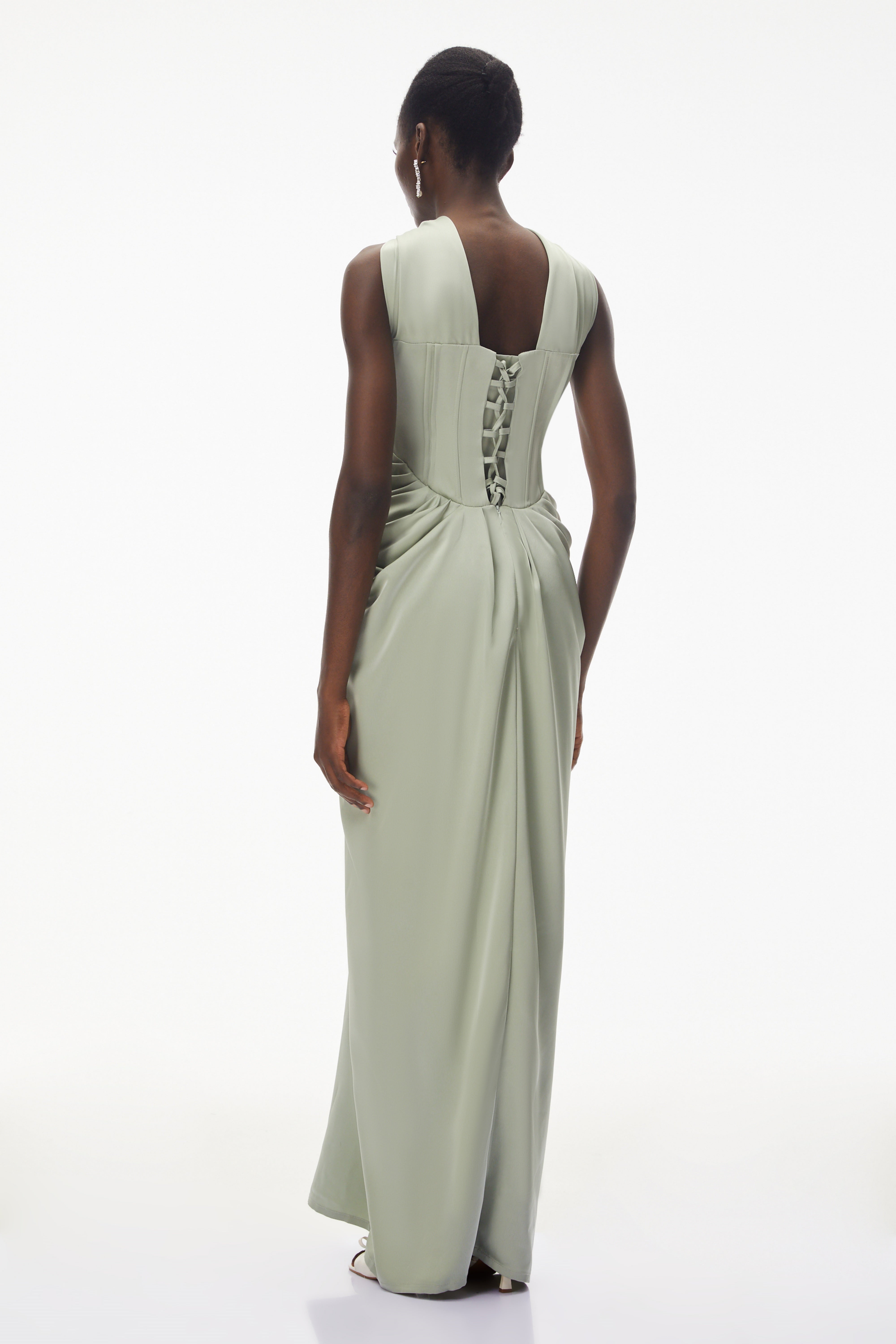 فستان طويل بياقة على الرقبة من Mariella Green