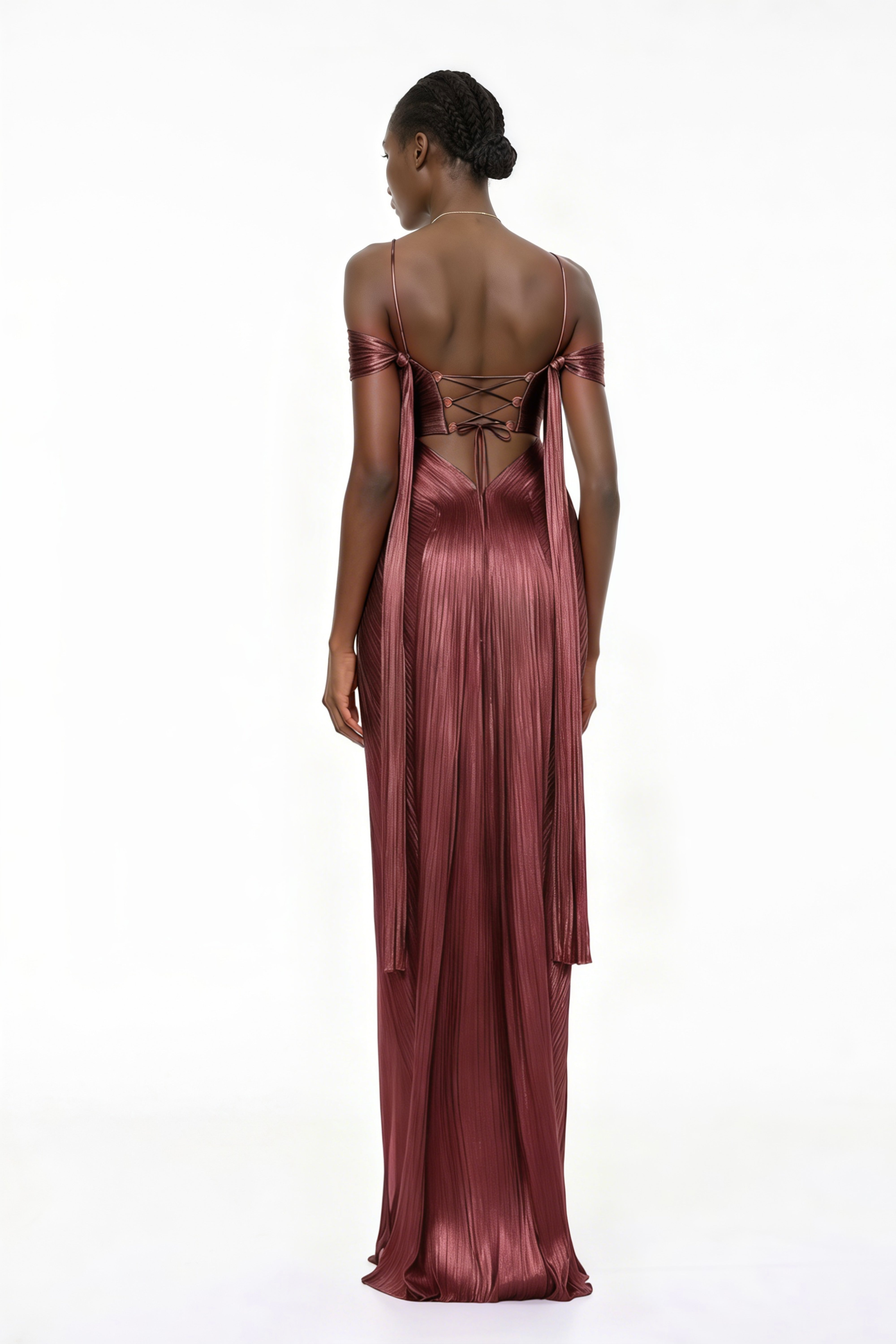 draped satin maxi dress Marise Pink Draped Satin Maxi Dress