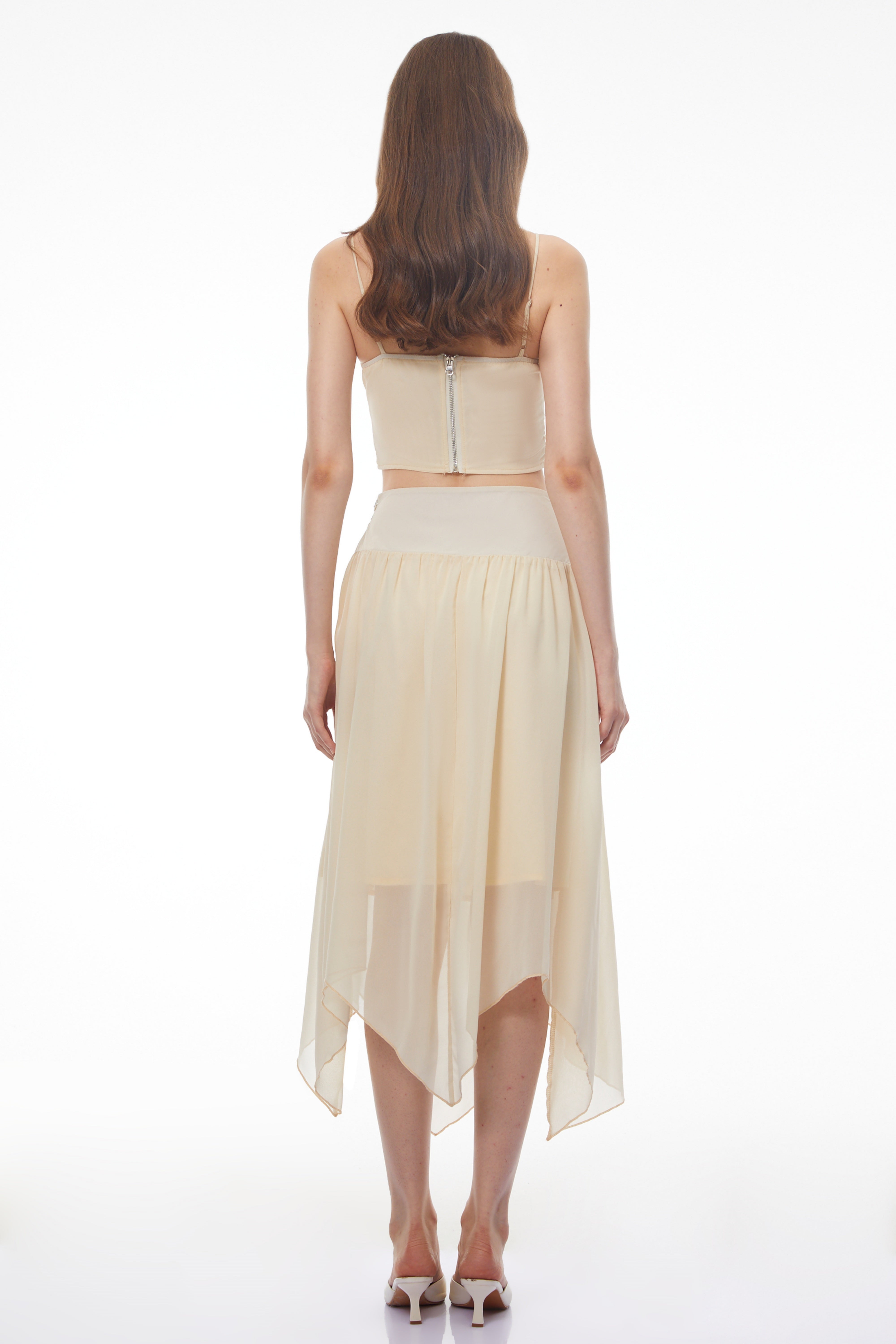 Maryam Neutrals Sequin Top & Asymmetrical Skirt Set
