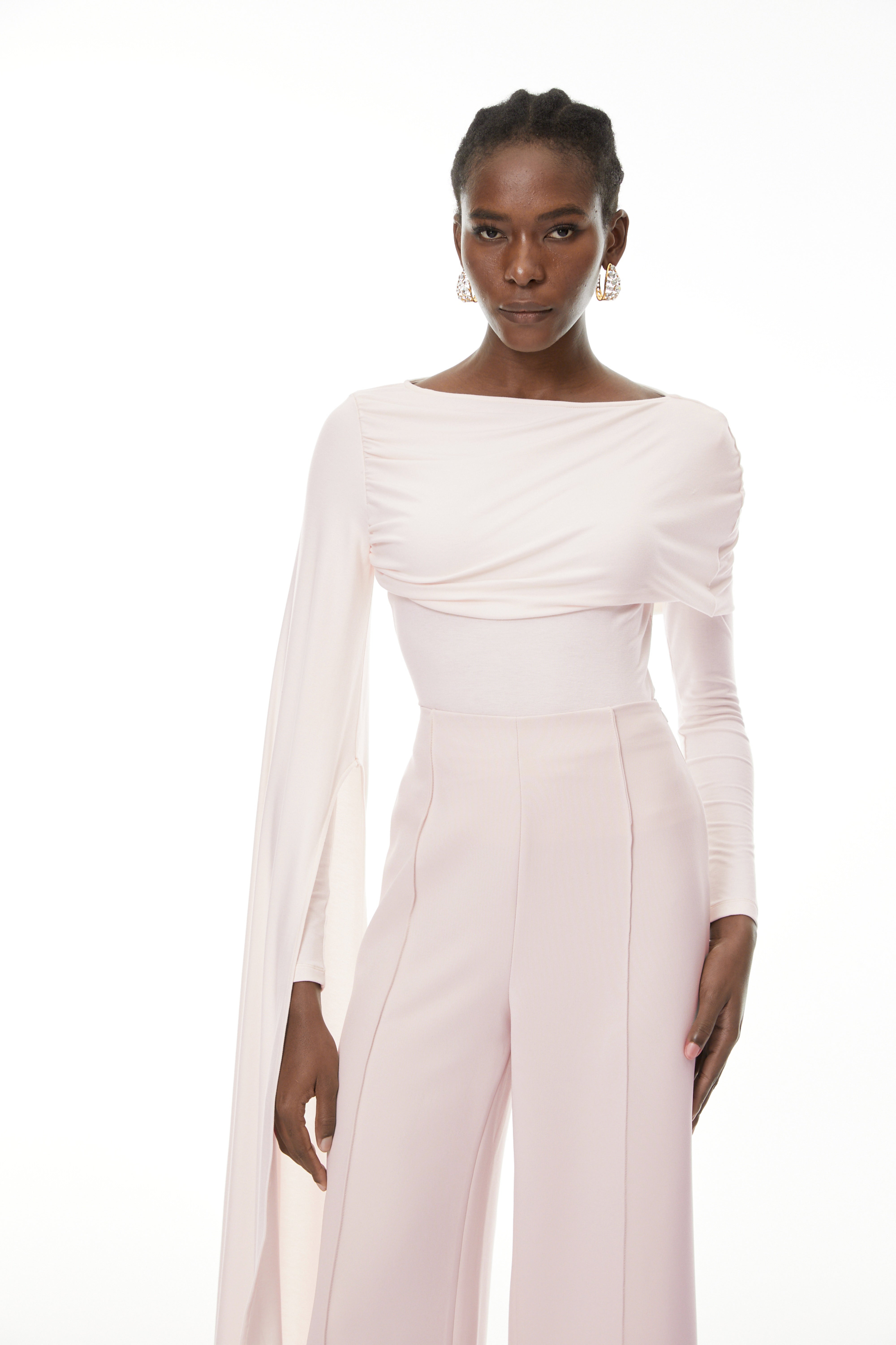 Mbali Pink Asymmetrical Top & Trouser Set