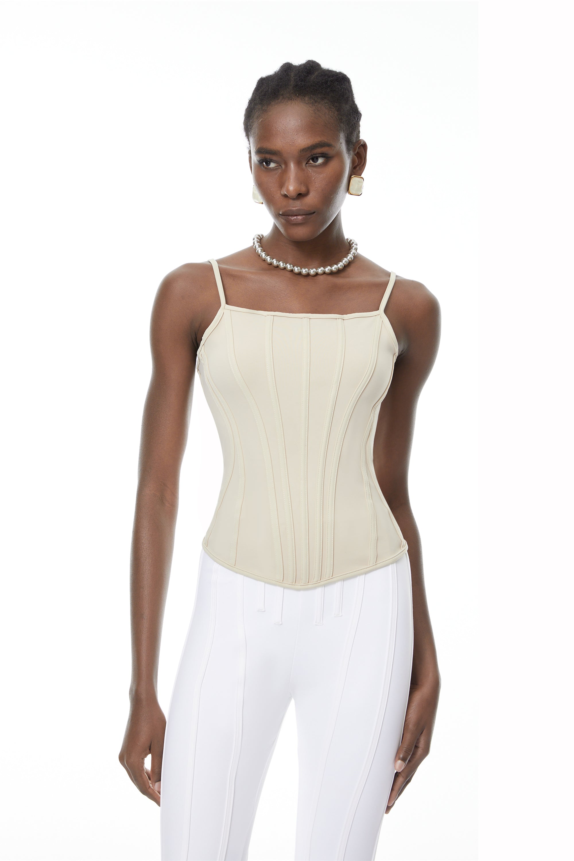 Mechthild Neutral Boned Bodice Corset Top