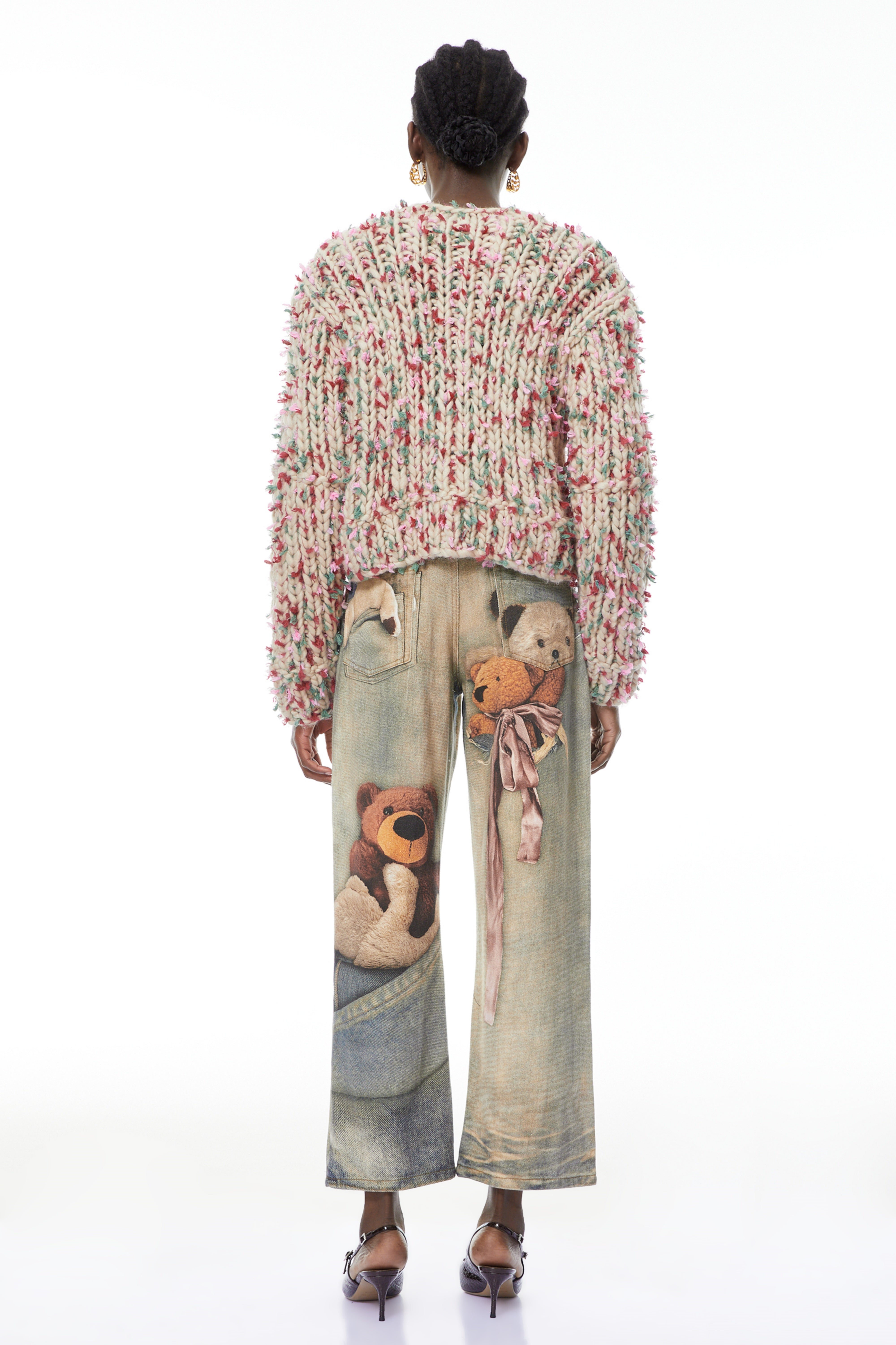 Mélisande Neutral Floral Knit Sweater