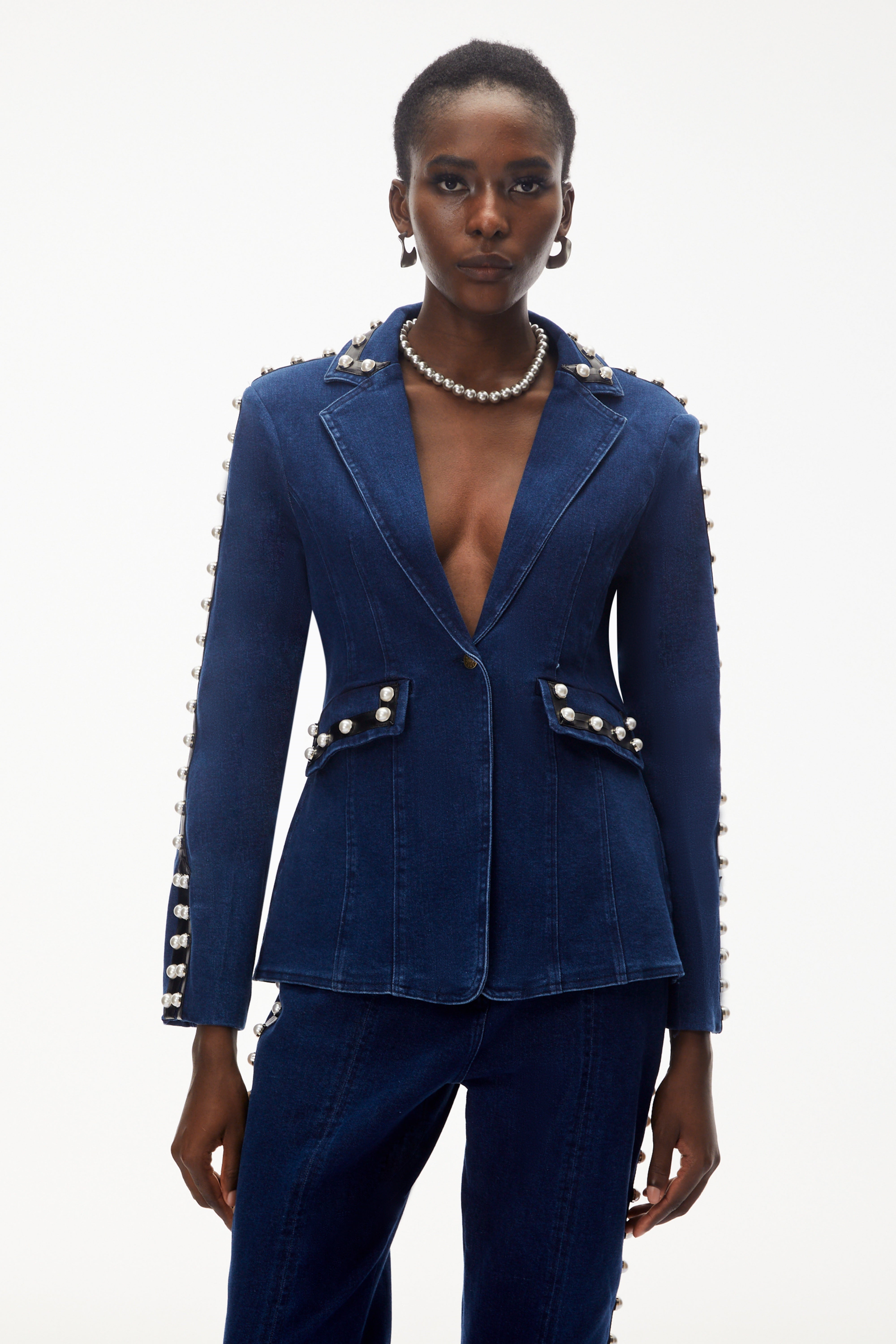 Ensemble veste et pantalon en jean orné « Morgause Blue »