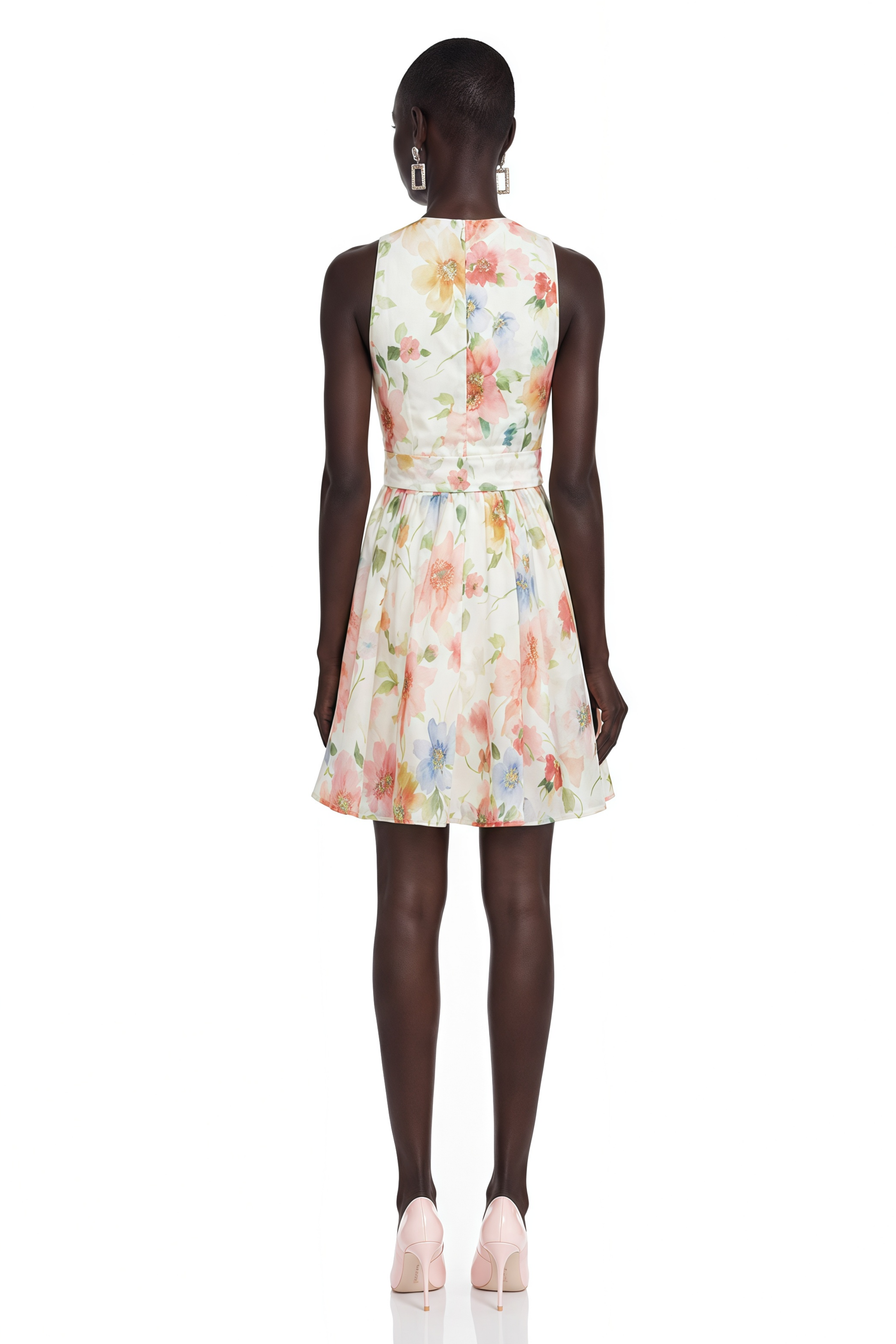 Nellie White Floral Print Mini Dress