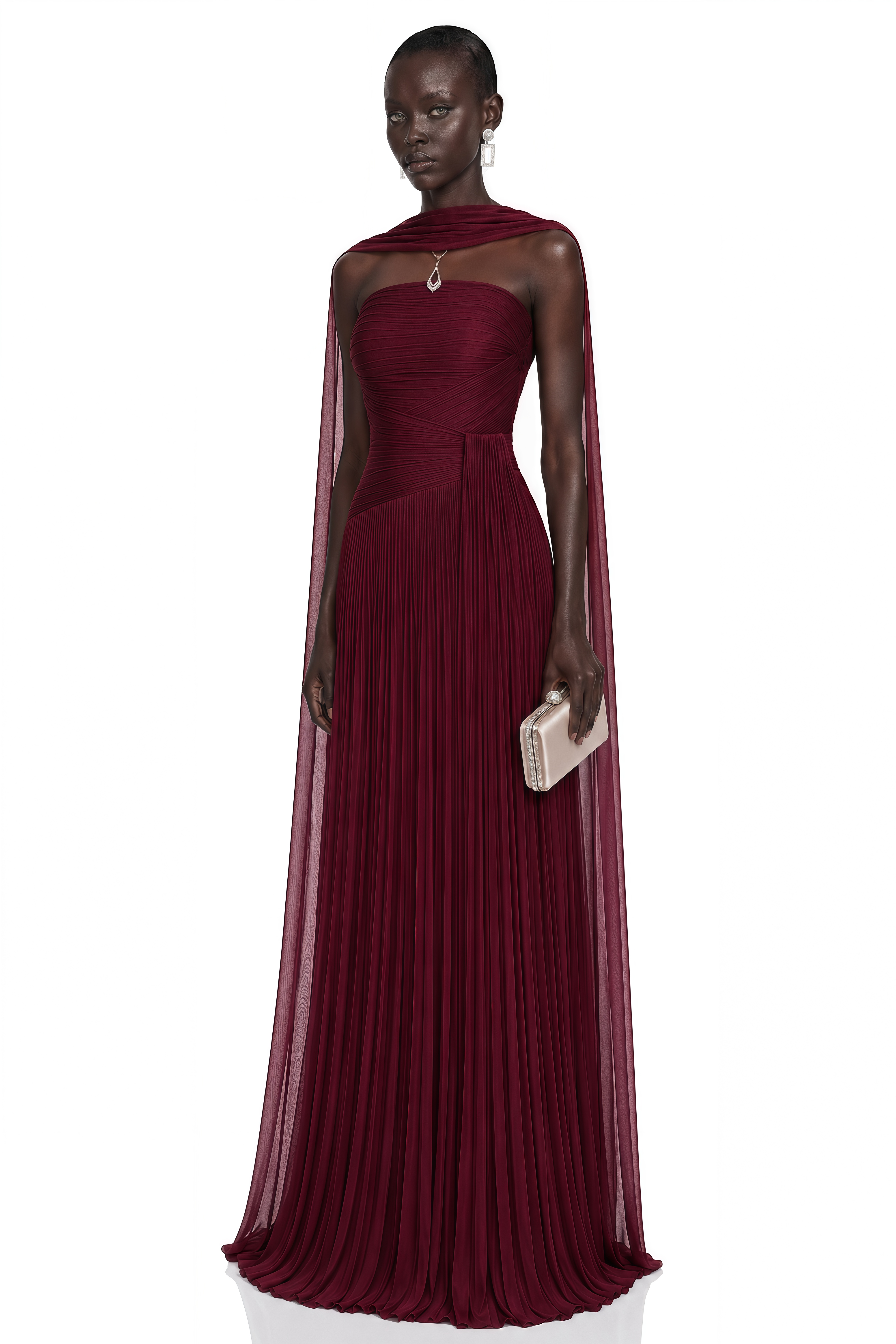 Robe longue à fronces sur le devant « Niamh » de la Croix-Rouge