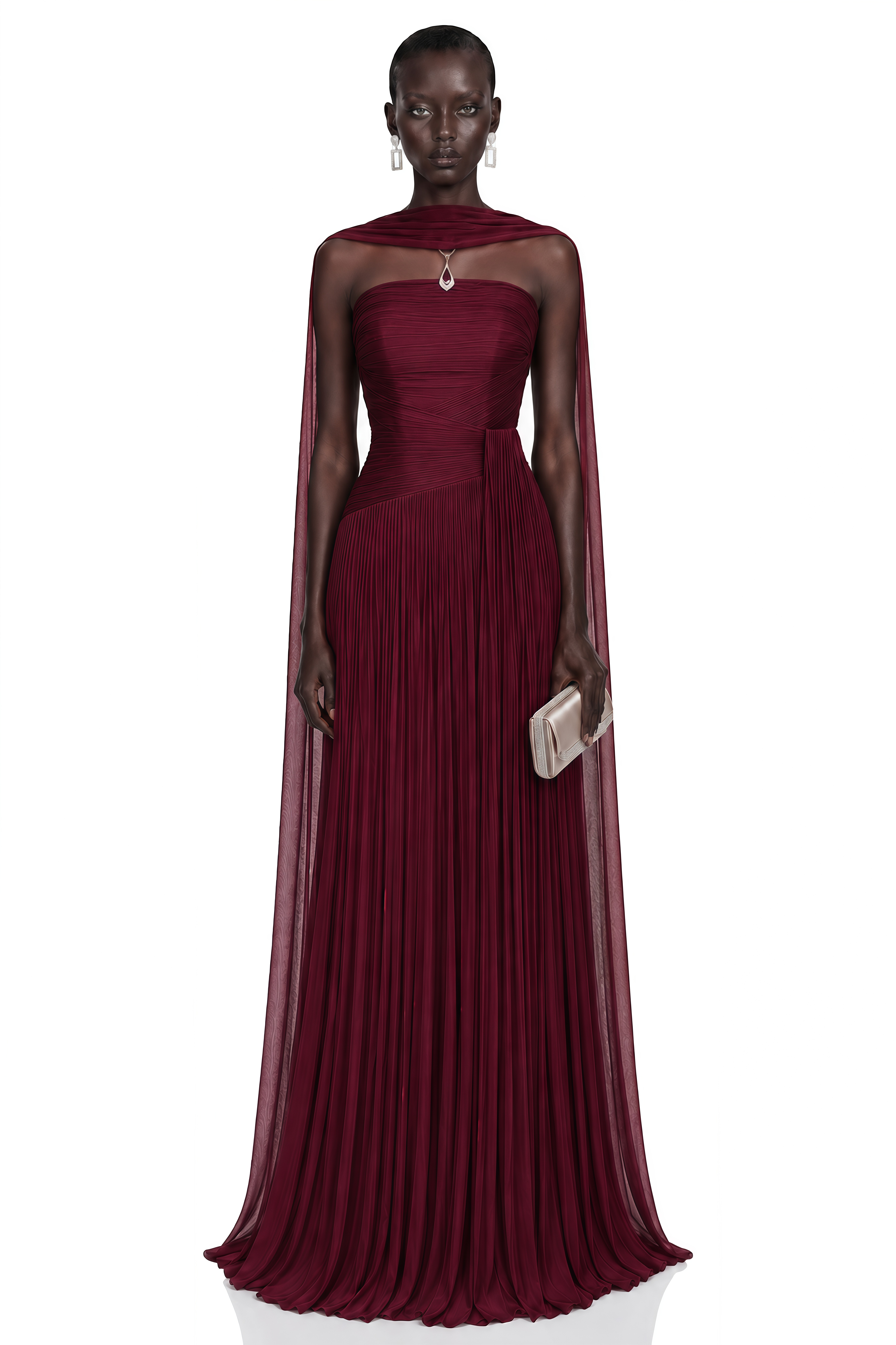 Robe longue à fronces sur le devant « Niamh » de la Croix-Rouge