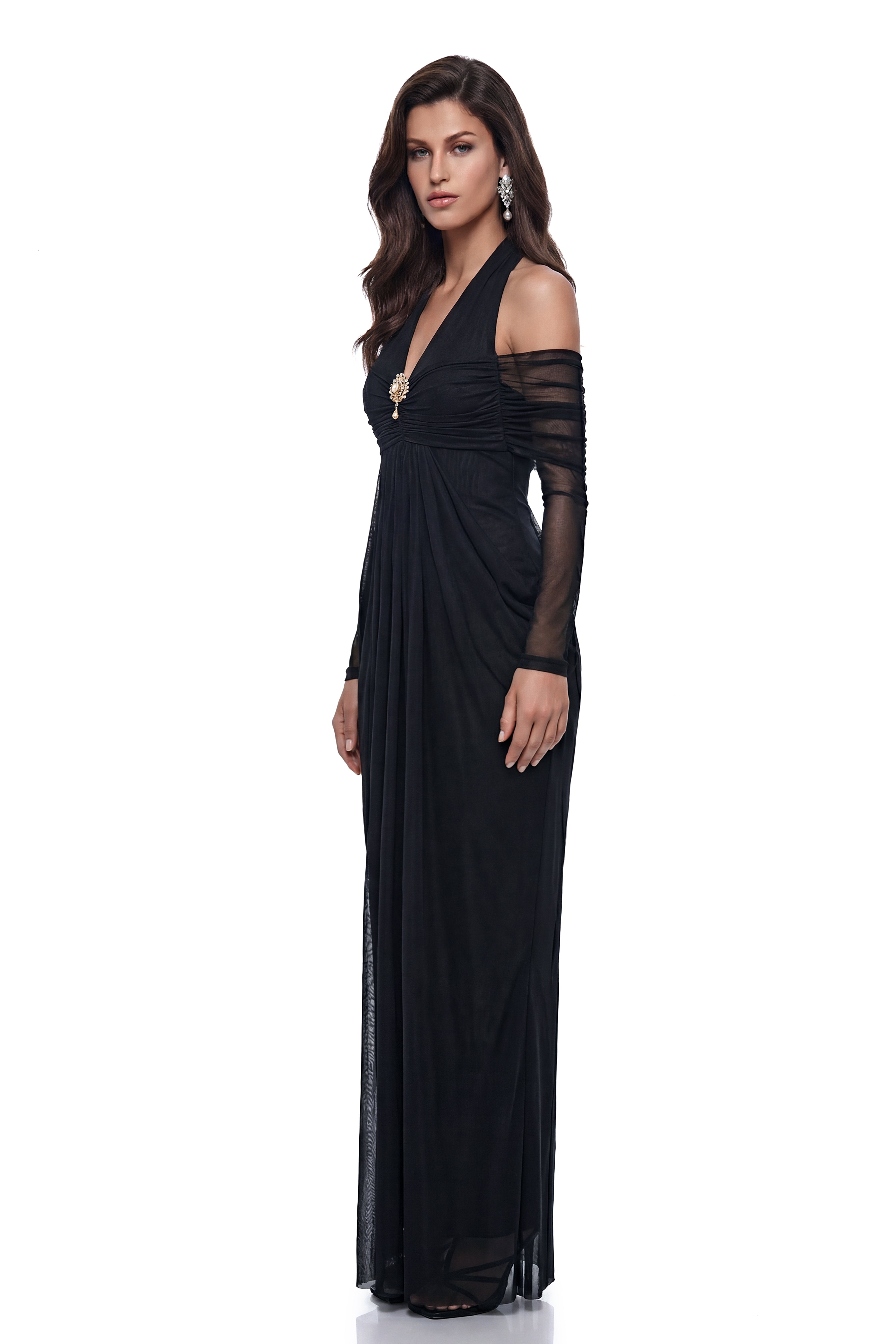 Robe longue à dos nu et épaules dénudées Nora Black