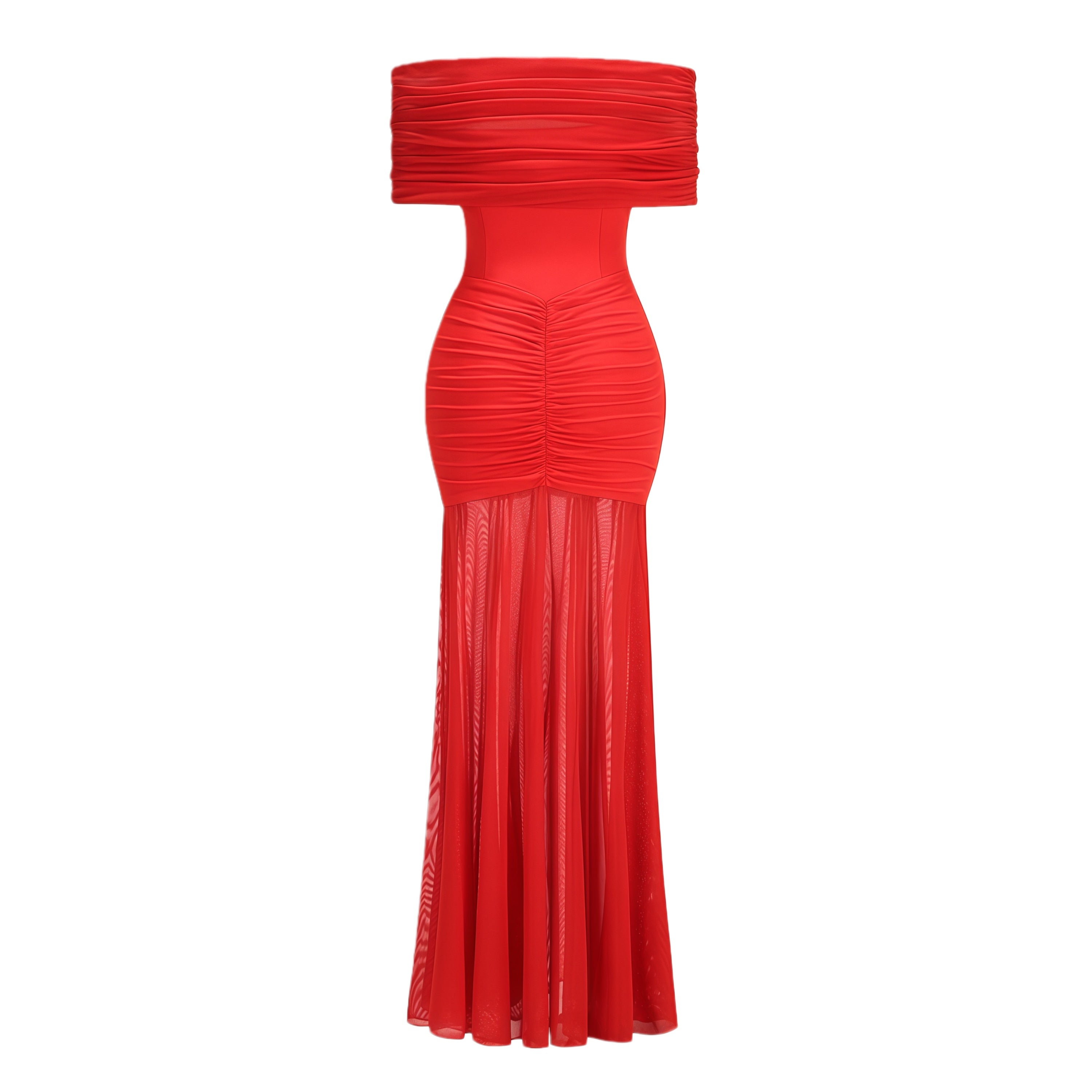 Ninon tulle-panel smocked maxi dress