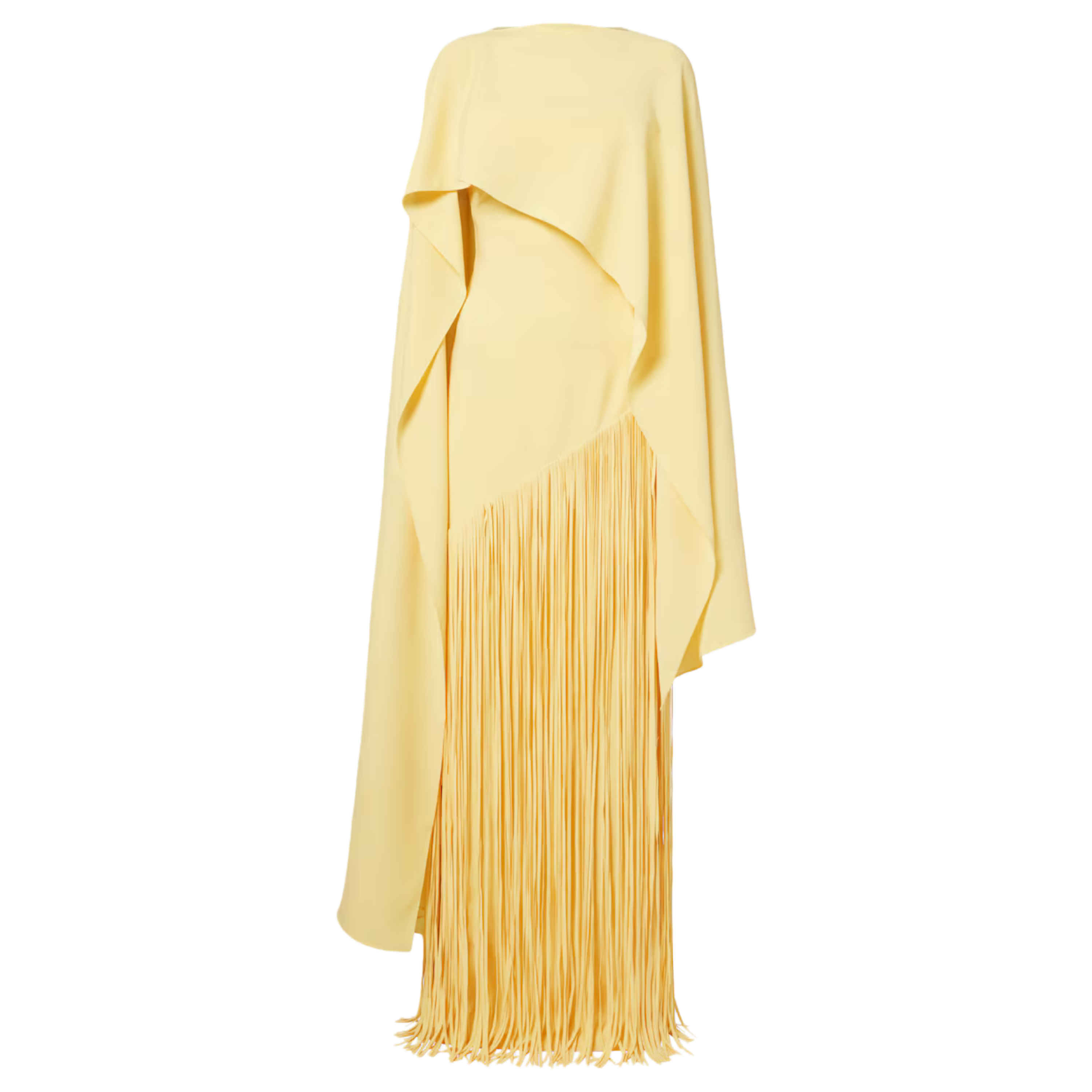 Yellow Caped Fringed Dress