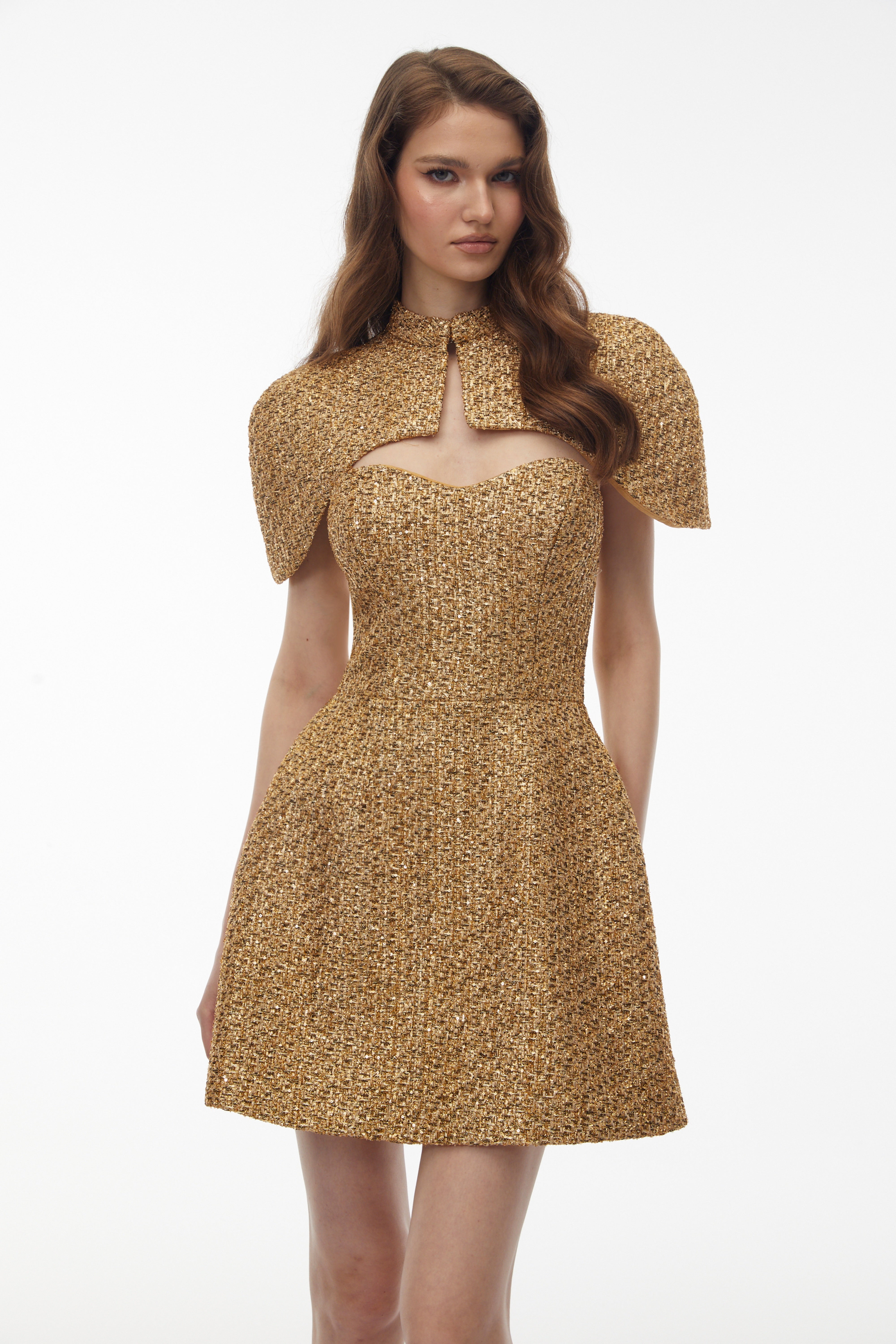 Penina Gold Cape Design Minikleid