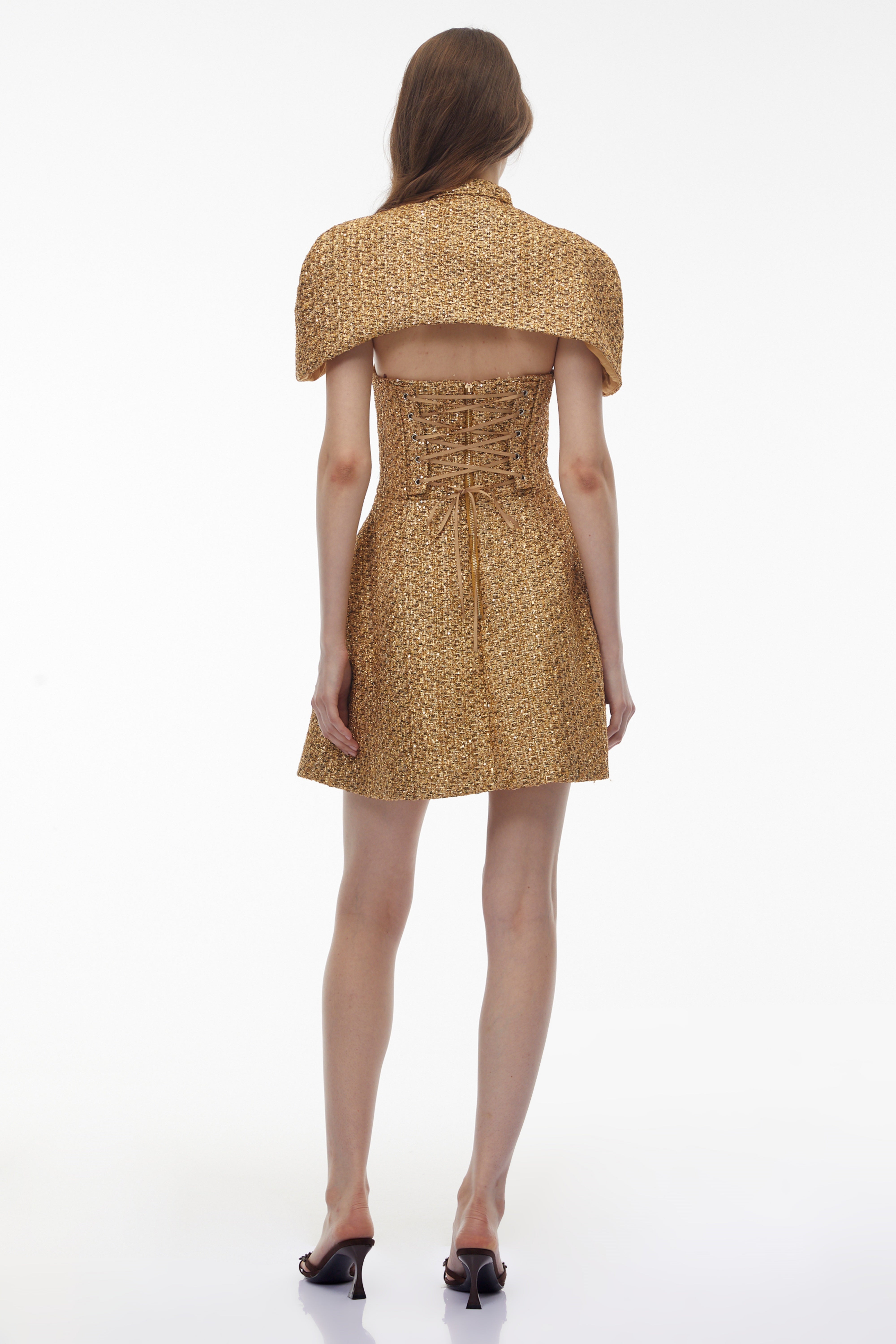 Penina Gold Cape Design Minikleid