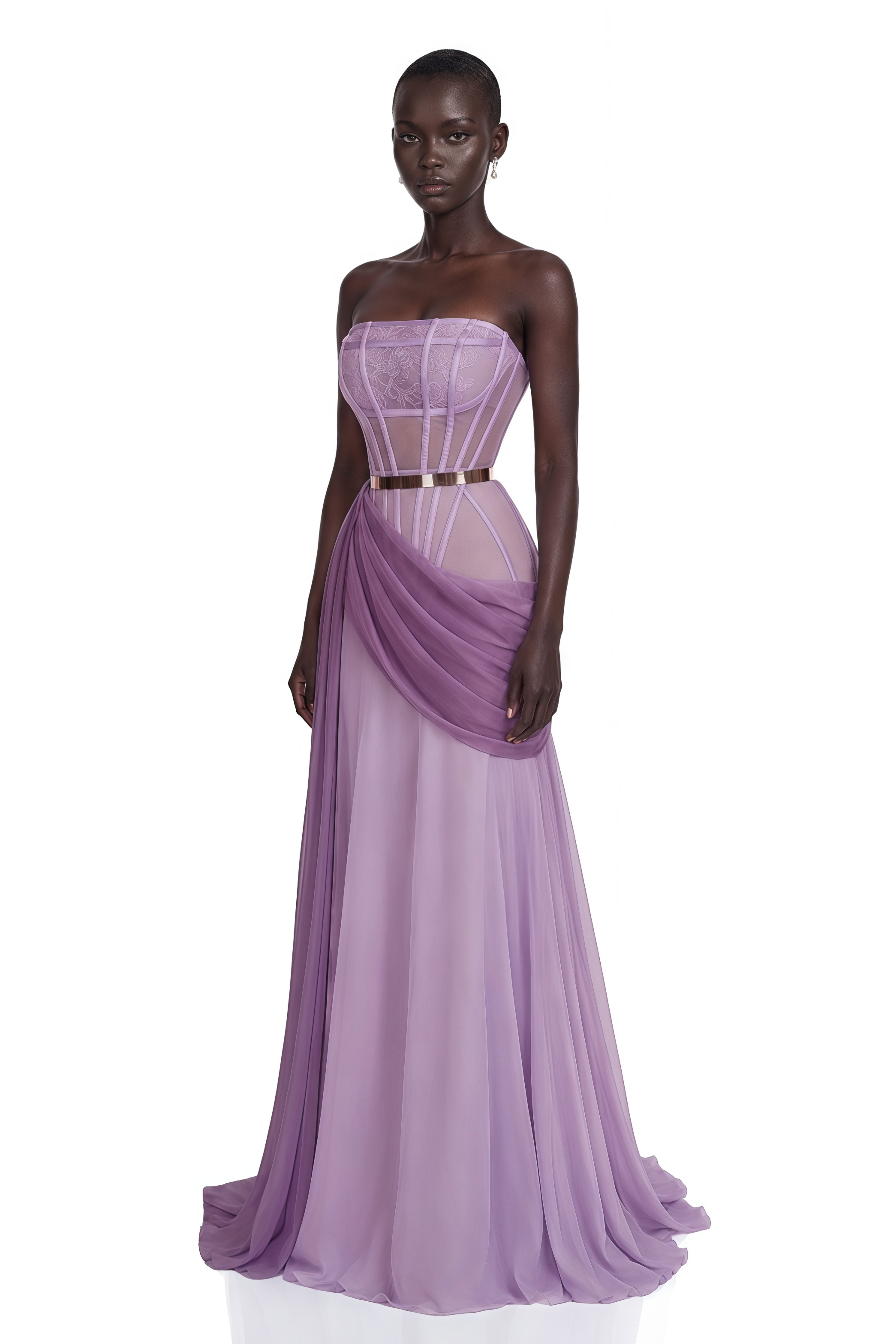 Quin Purple Off Shoulder Ruched Maxi Dress