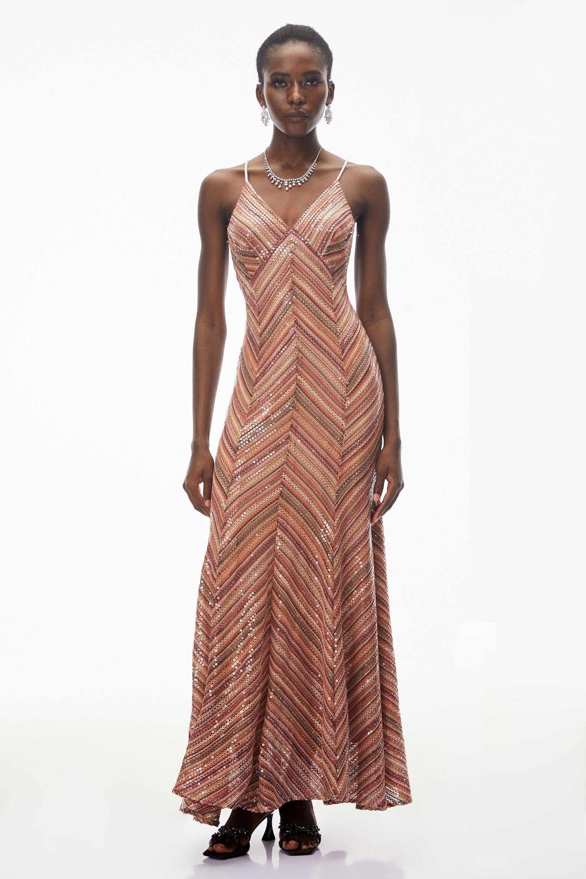 Maxikleid „Raisa“ mit roten Streifen