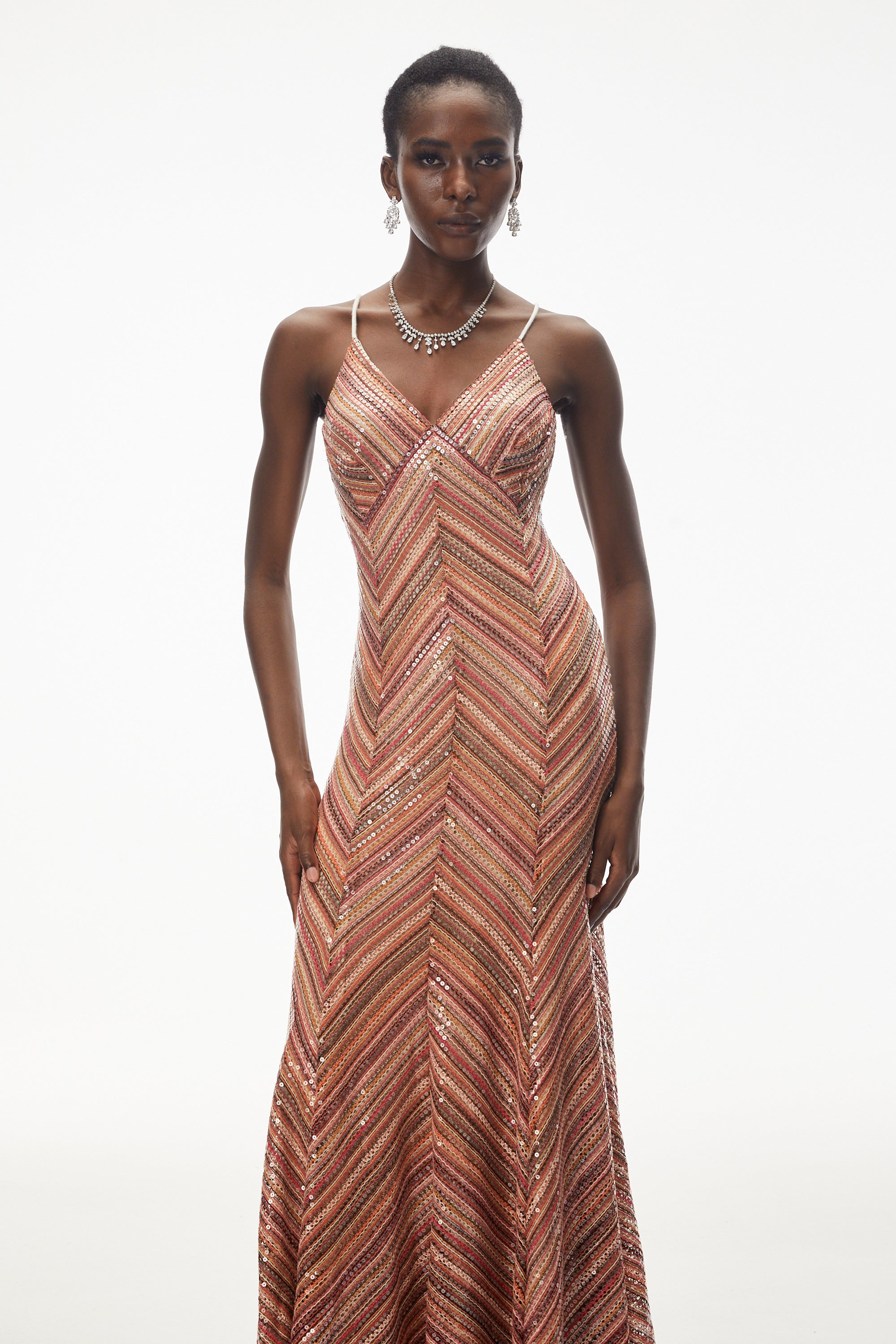 Maxikleid „Raisa“ mit roten Streifen