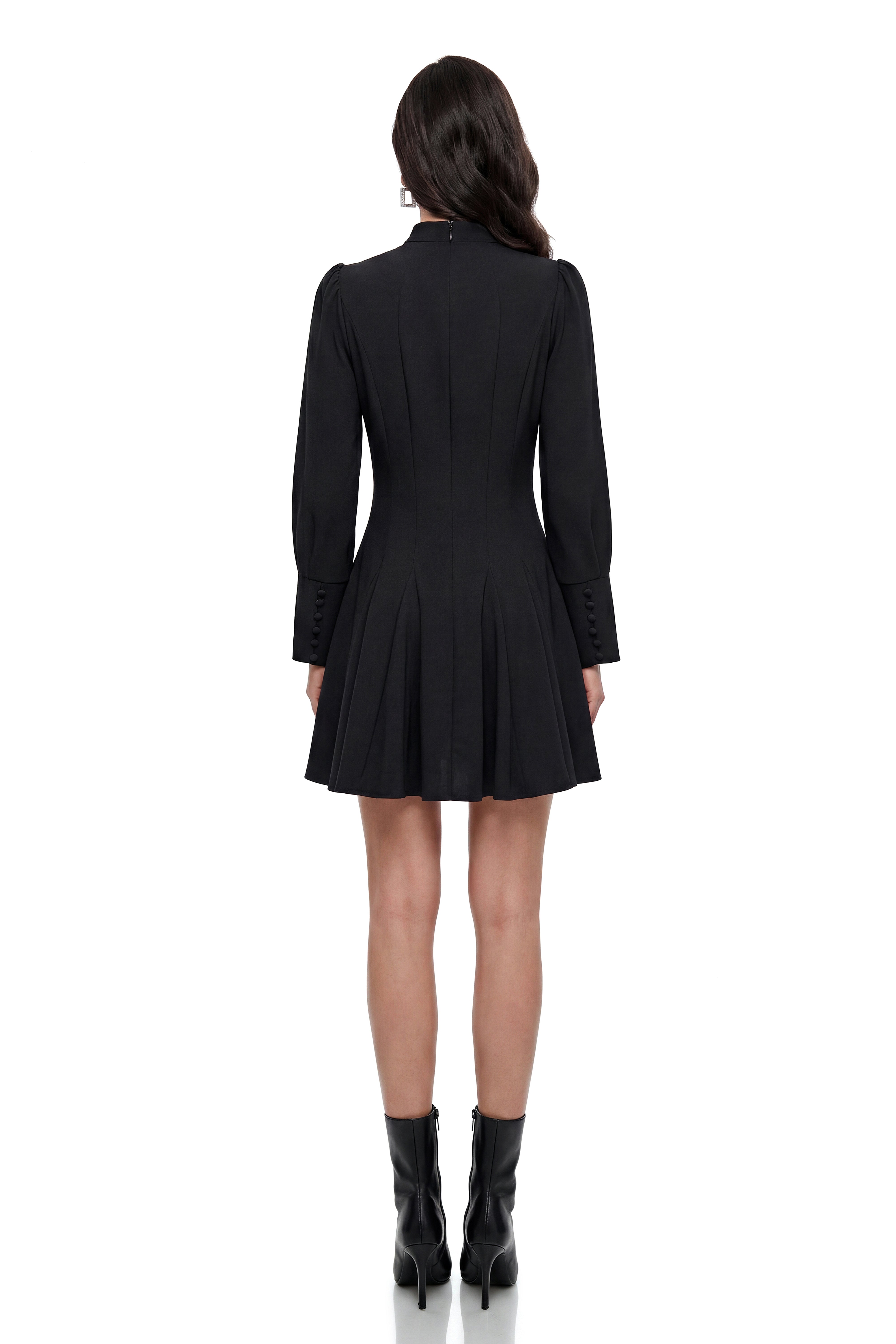 Renee Black Button Down Cut-Out Mini Dress