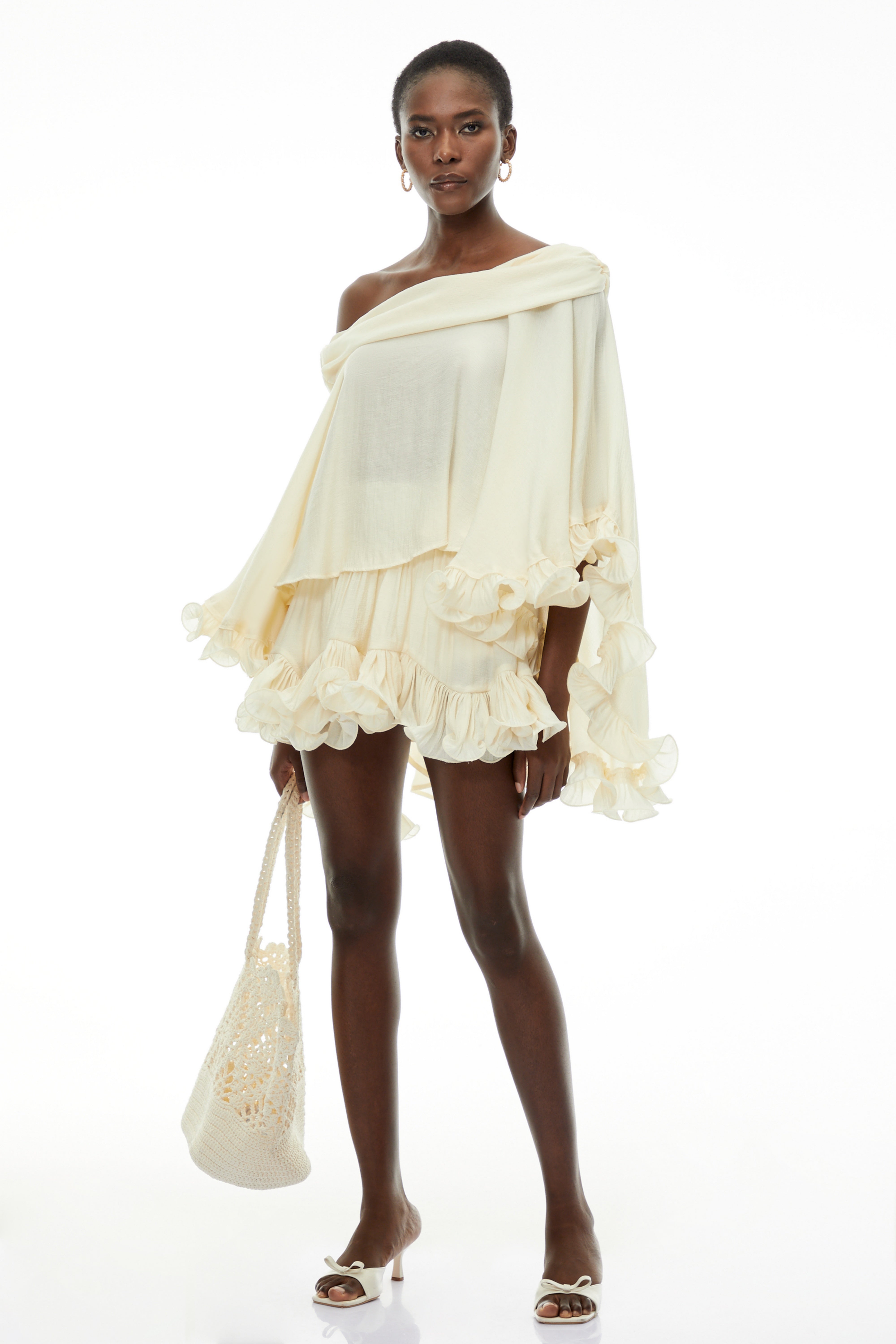 Rowan Cream Off Shoulder Top & Skirt Set