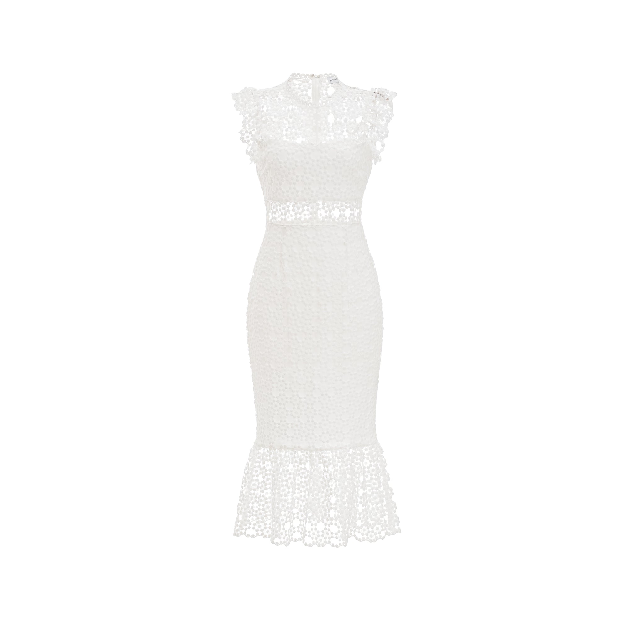 Camille white pierced midi dress