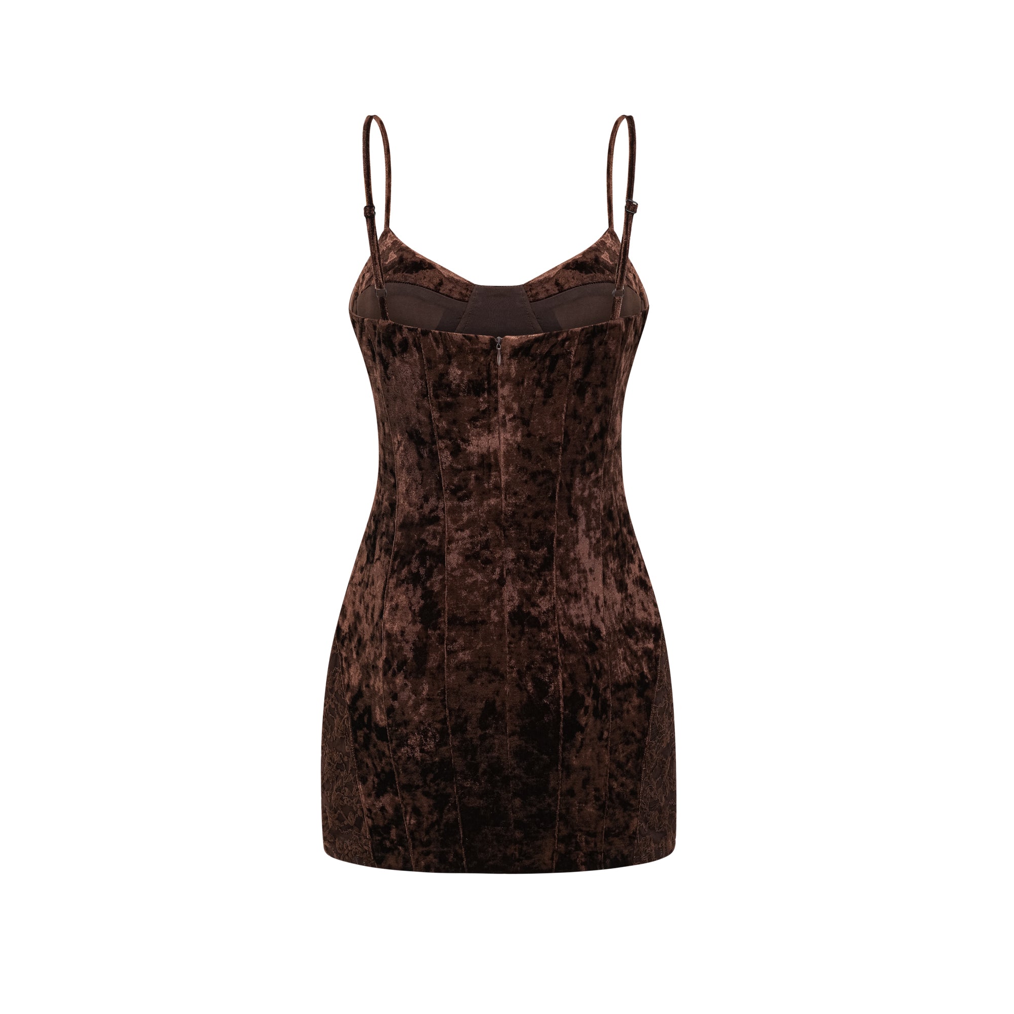 Fleur guipure-lace velvet mini dress