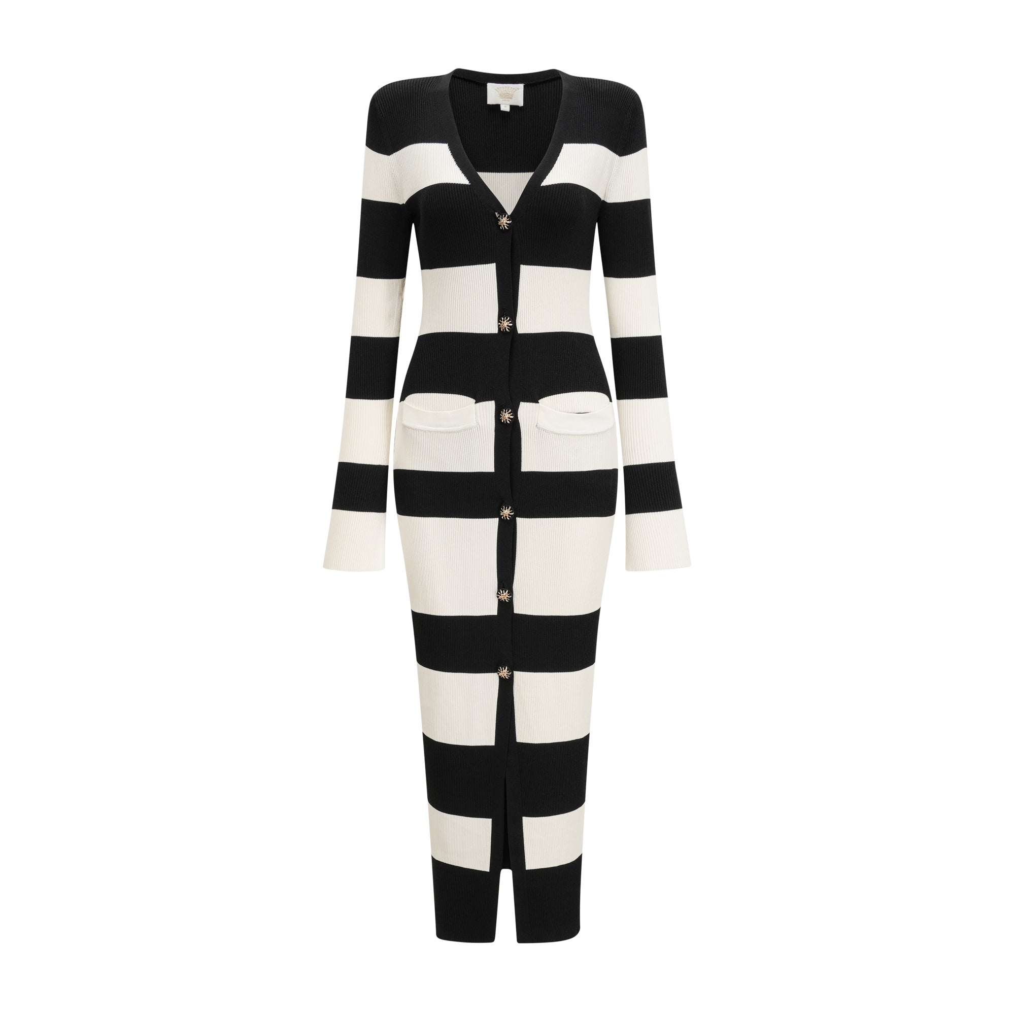 Fabienne striped long cardigan & dress matching set