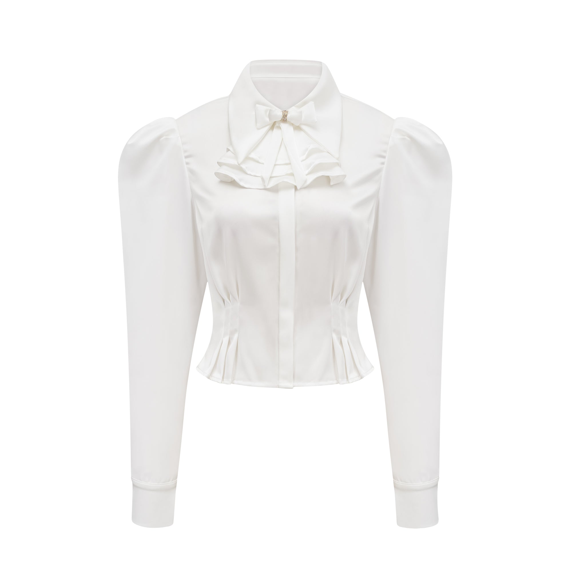 Andréa white ruffled trim shirt