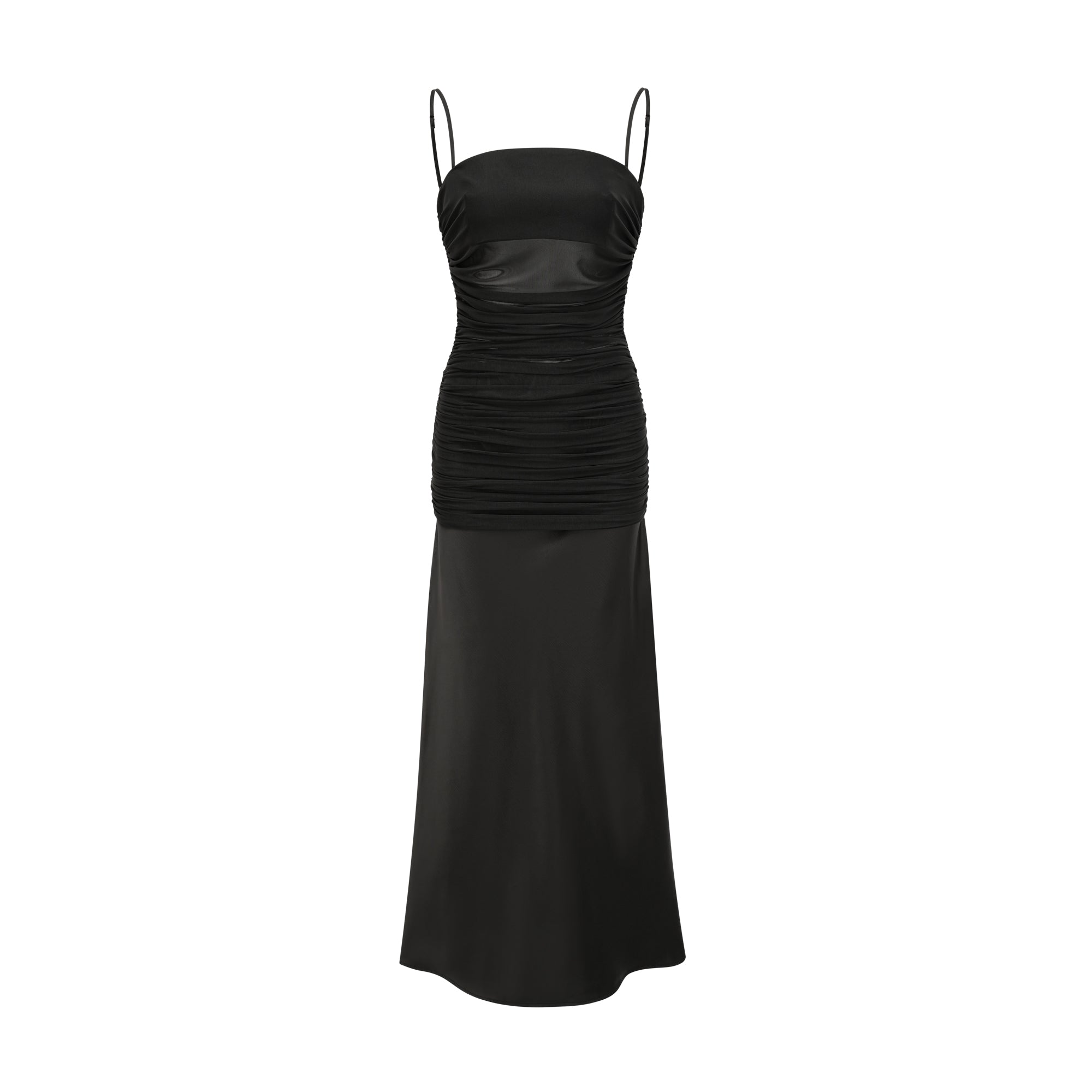 Catriona spaghetti-strap sheer-panel dress