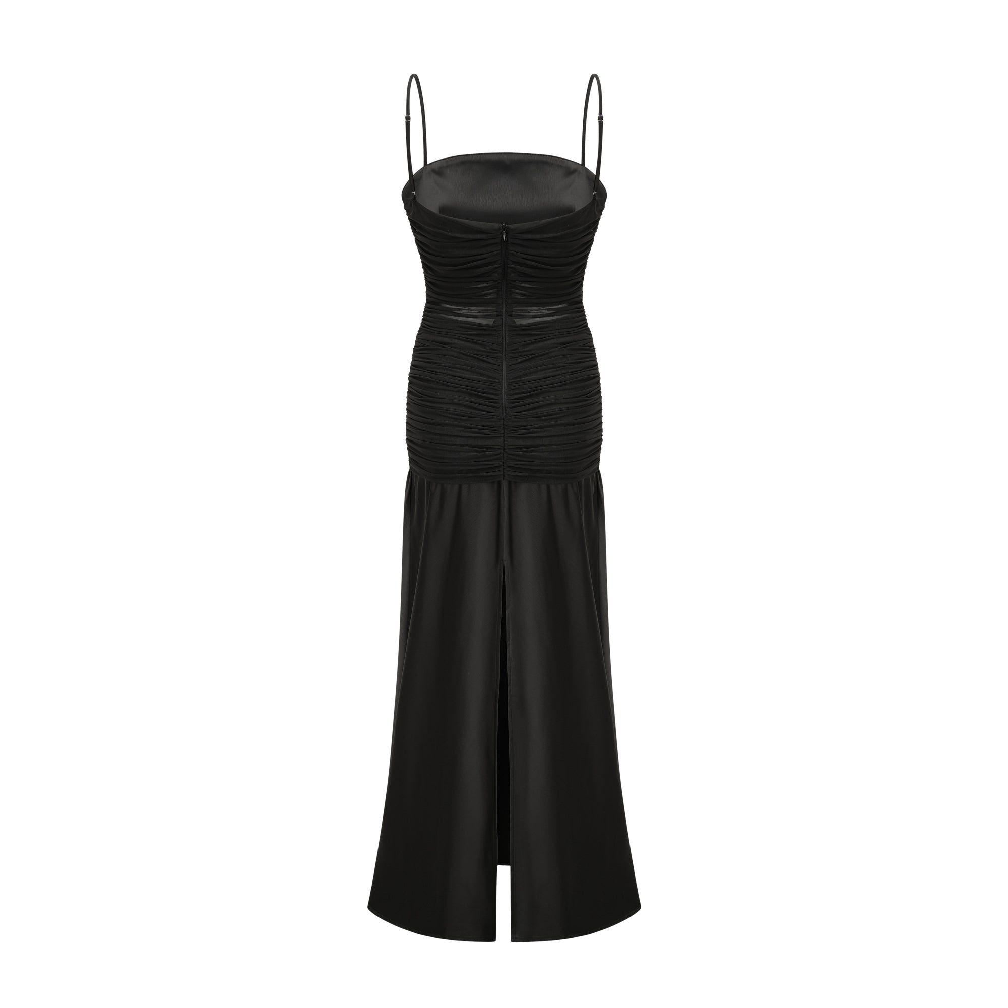 Catriona spaghetti-strap sheer-panel dress