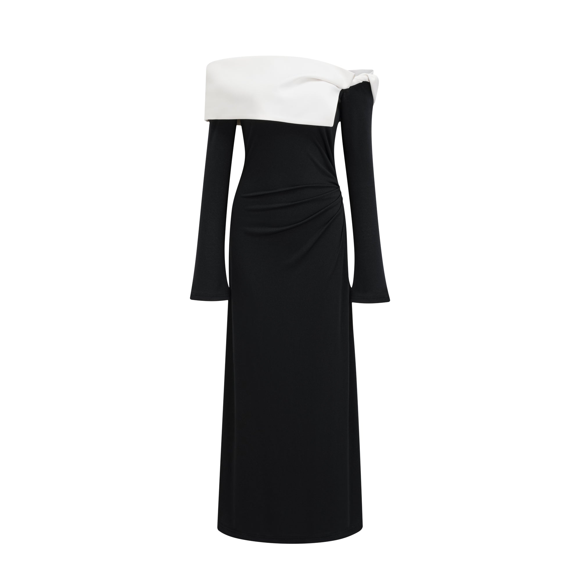 Éliane long-sleeved asymmetric maxi dress