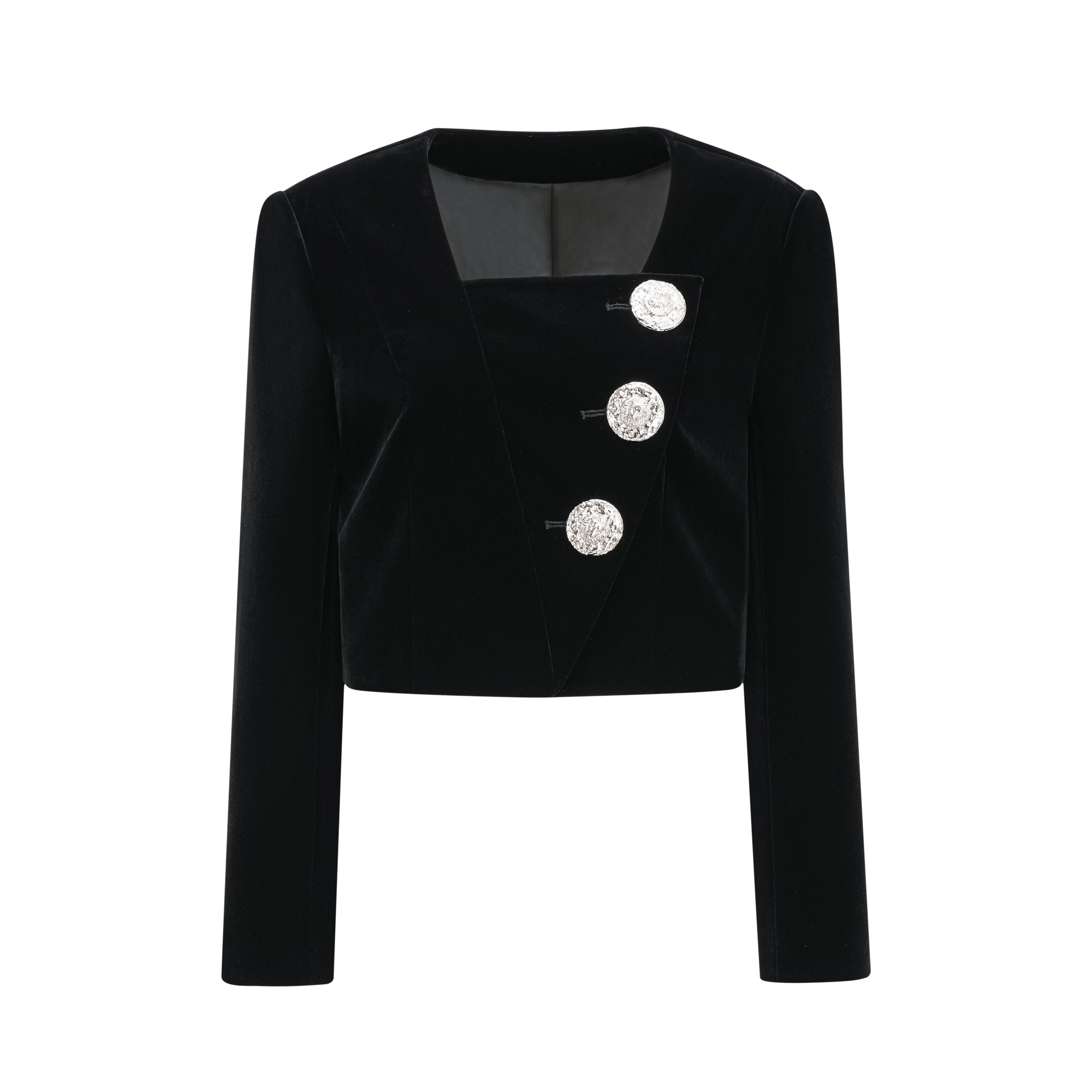 Sylvie black velvet jacket & skirt matching set