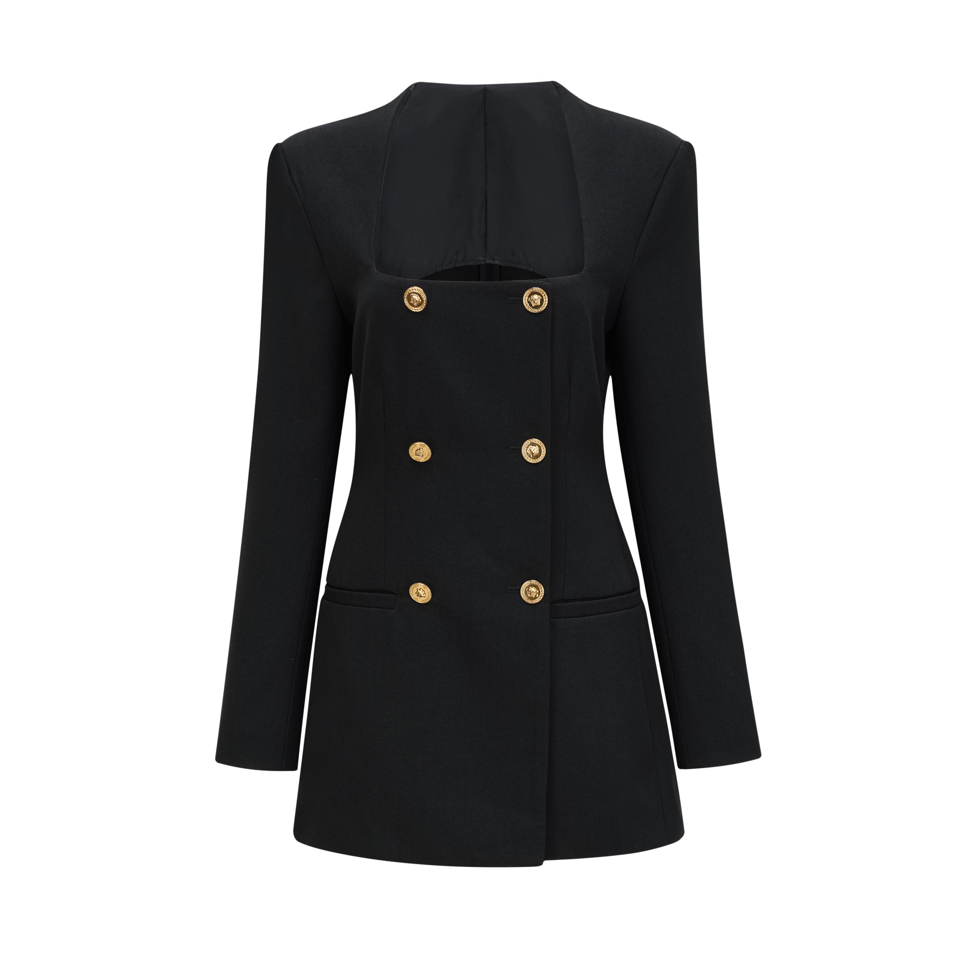 Lisette black jacket mini dress