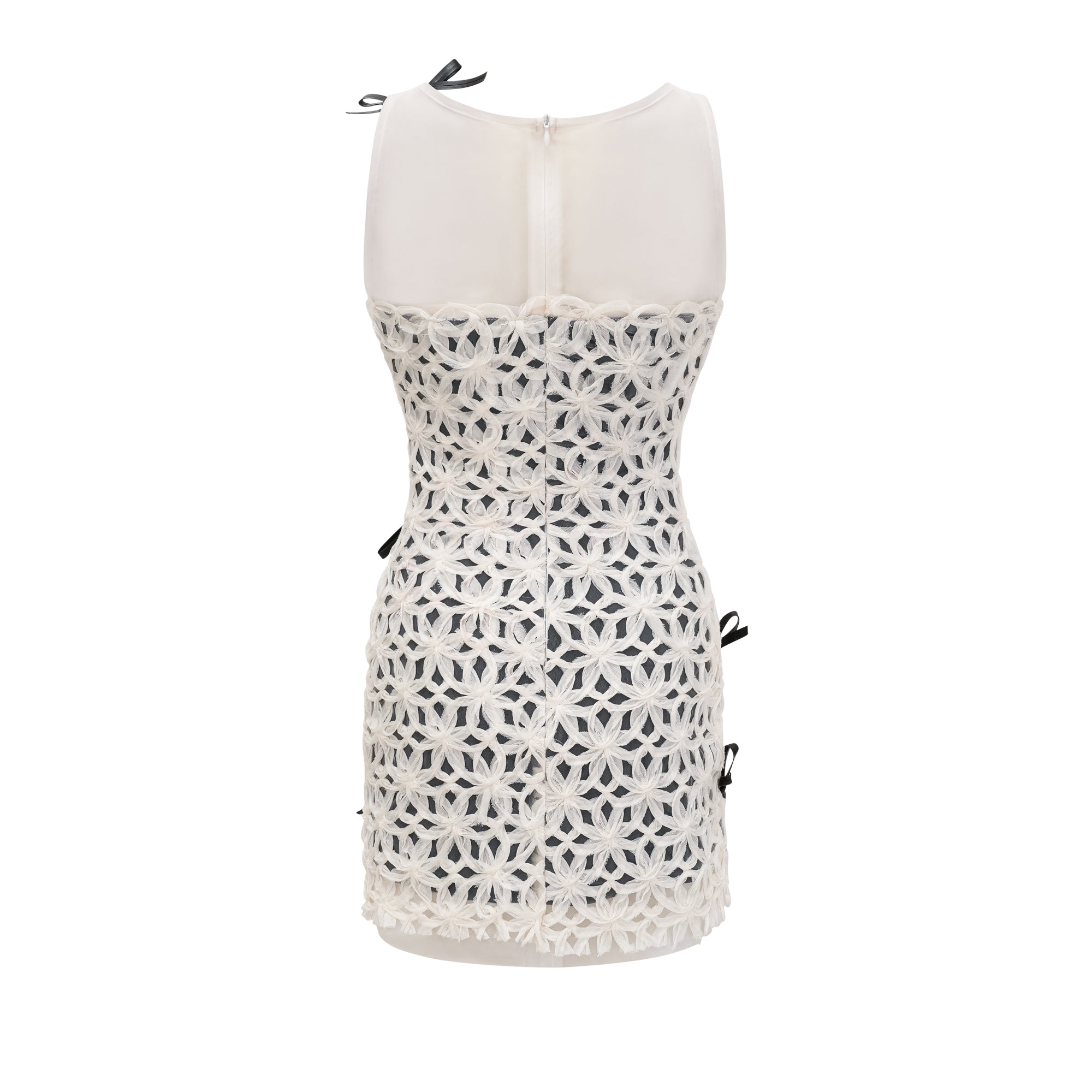 Amaris bow-embellished woven mini dress