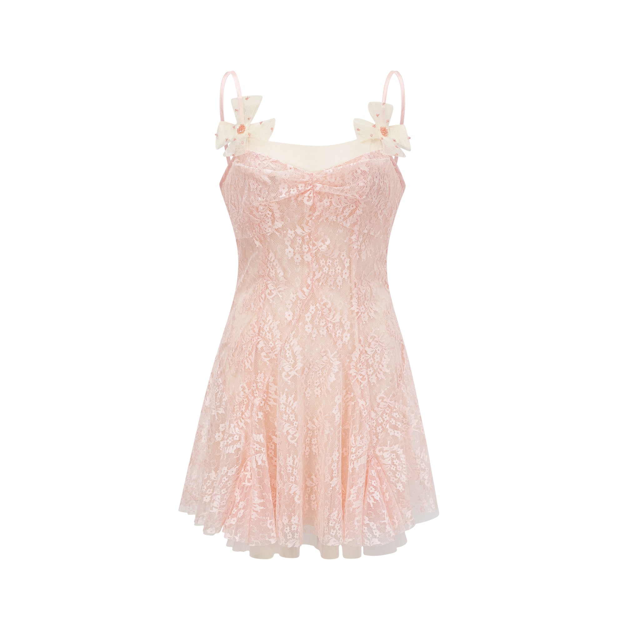 Safran pink lace mini dress