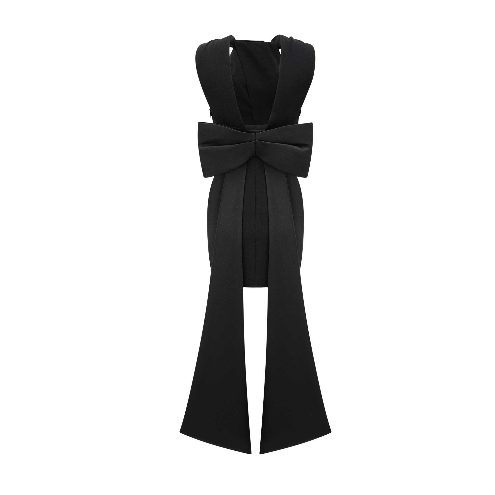 Noémie black oversize-bow mini dress