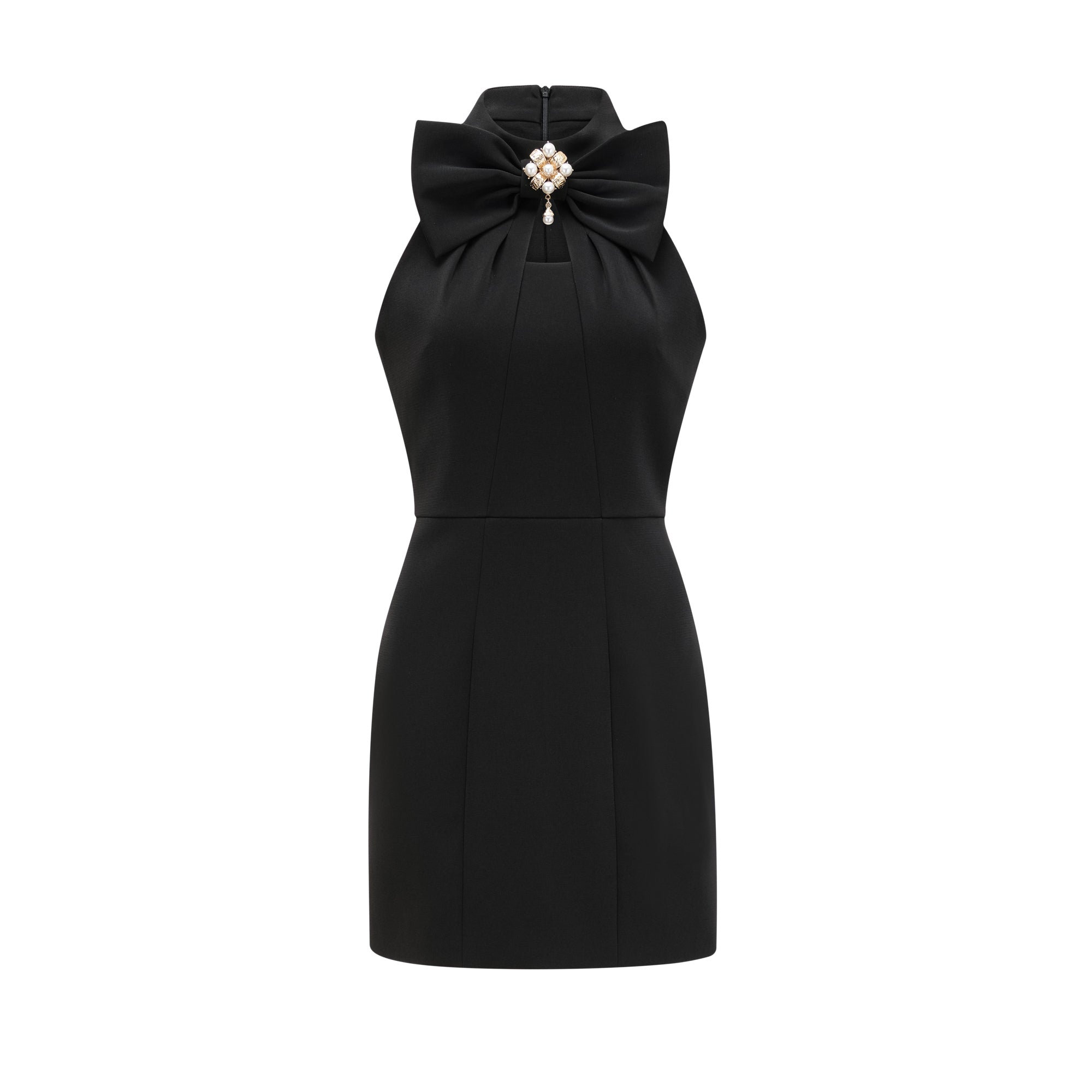 Lanetta bow-detail sleeveless mini dress