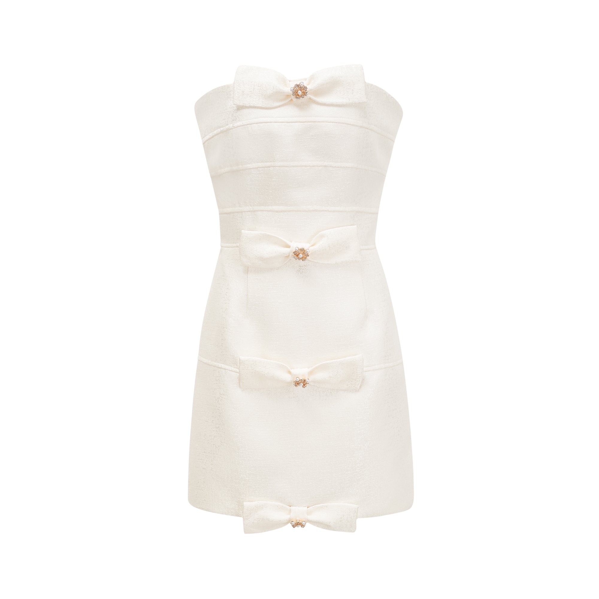 Coquette bow-embellished mini dress