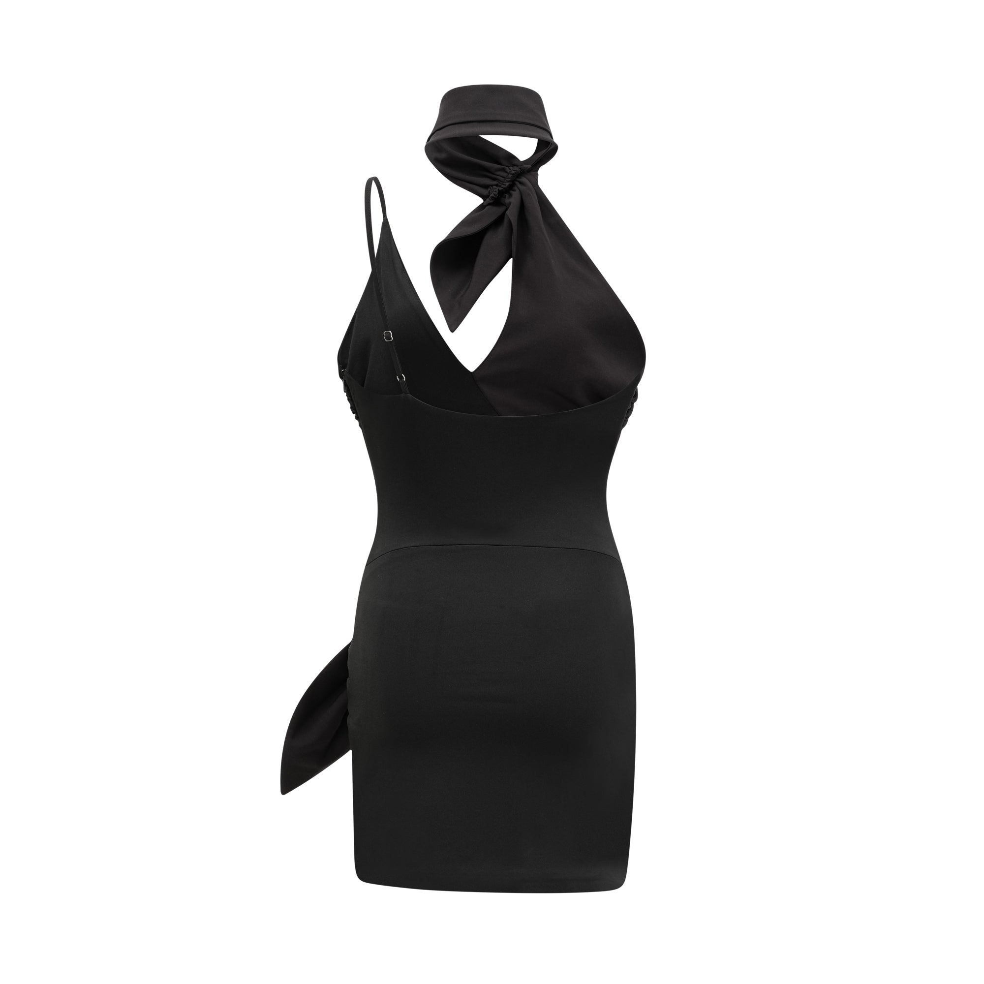 Amelie crossover-neck asymmetric dress