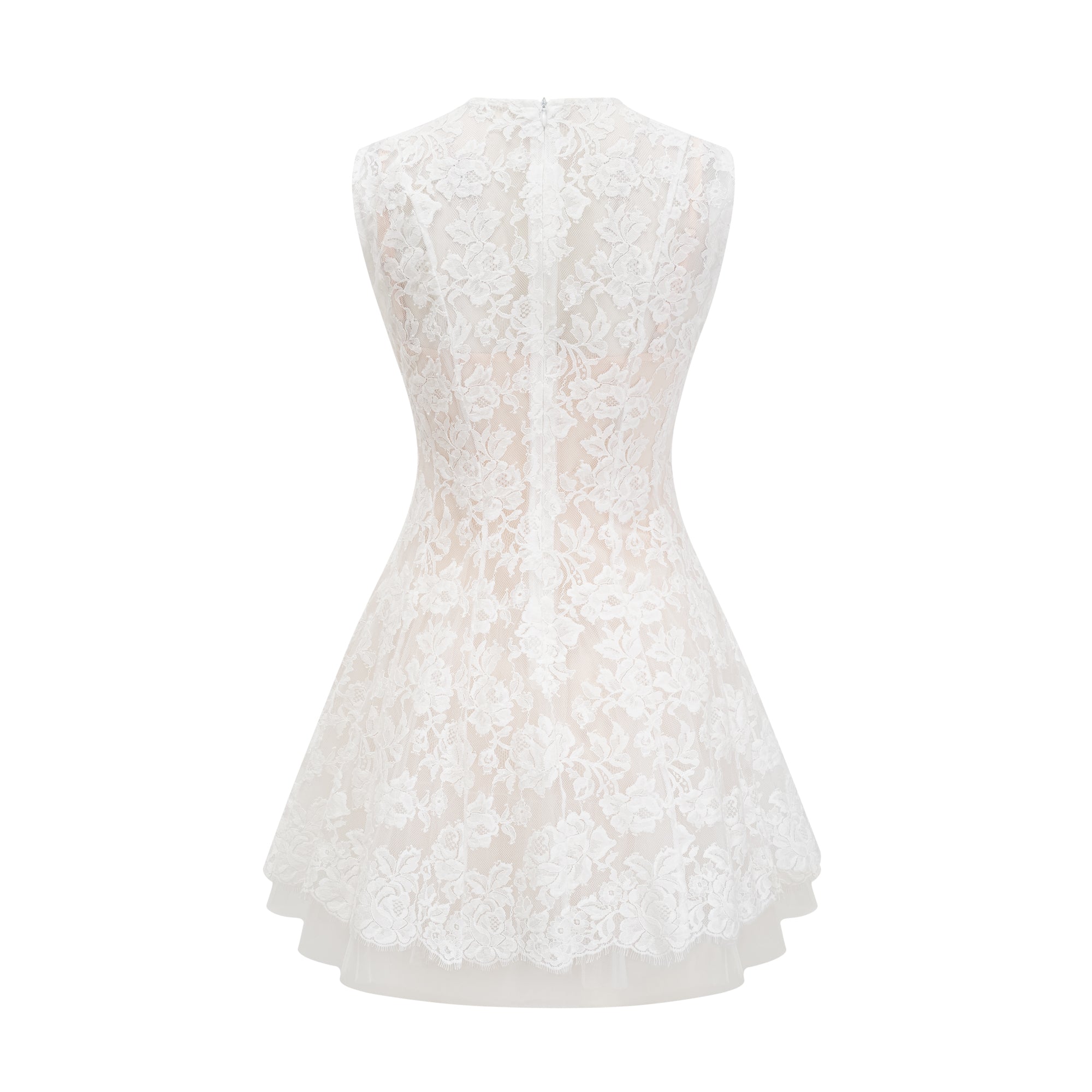 Lanetta guipure lace tulle-skirt dress