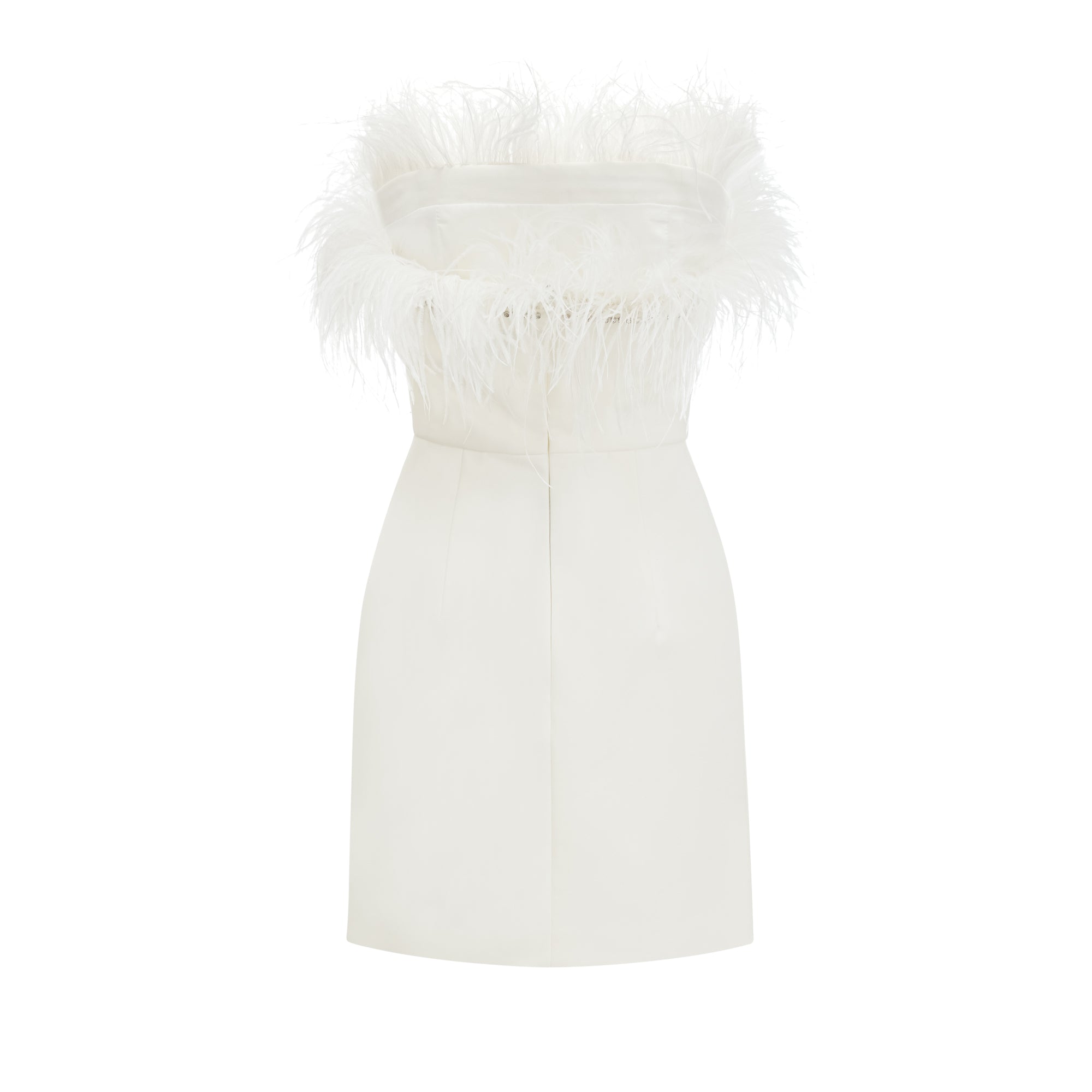 Aria embellished feather-trim dress