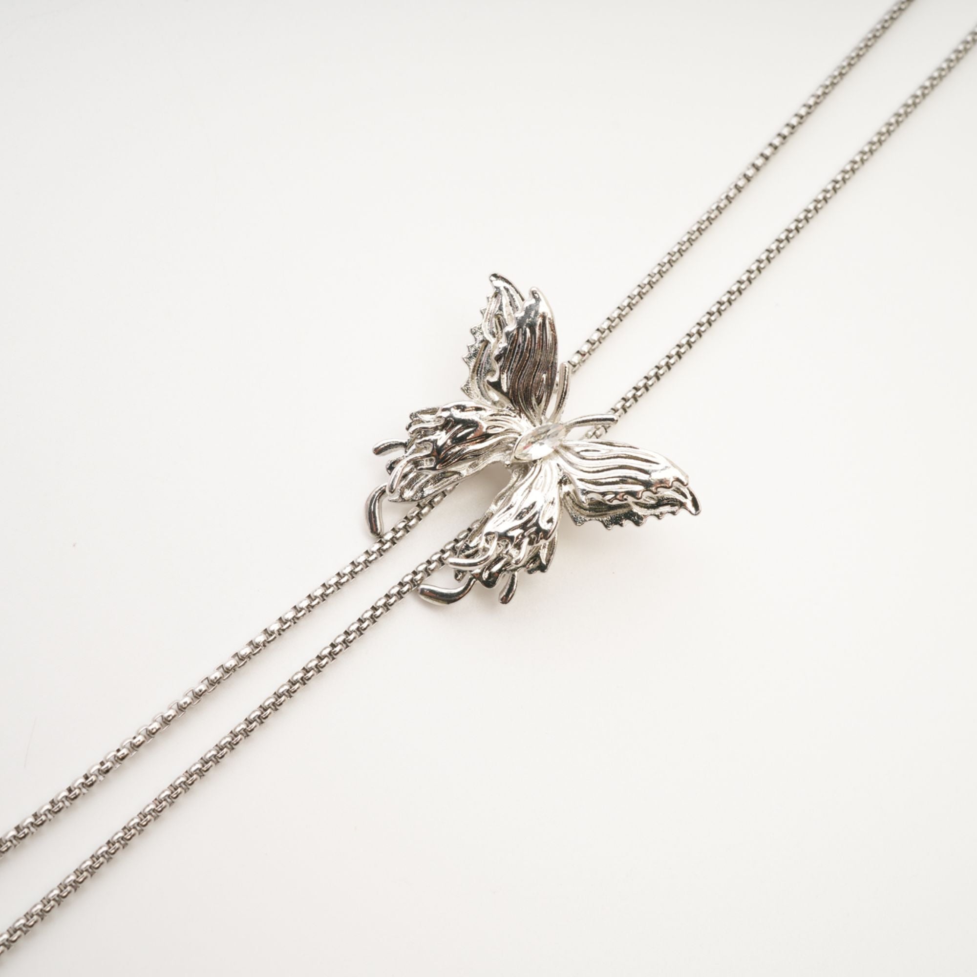 Priscille adjustable butterfly-charm necklace