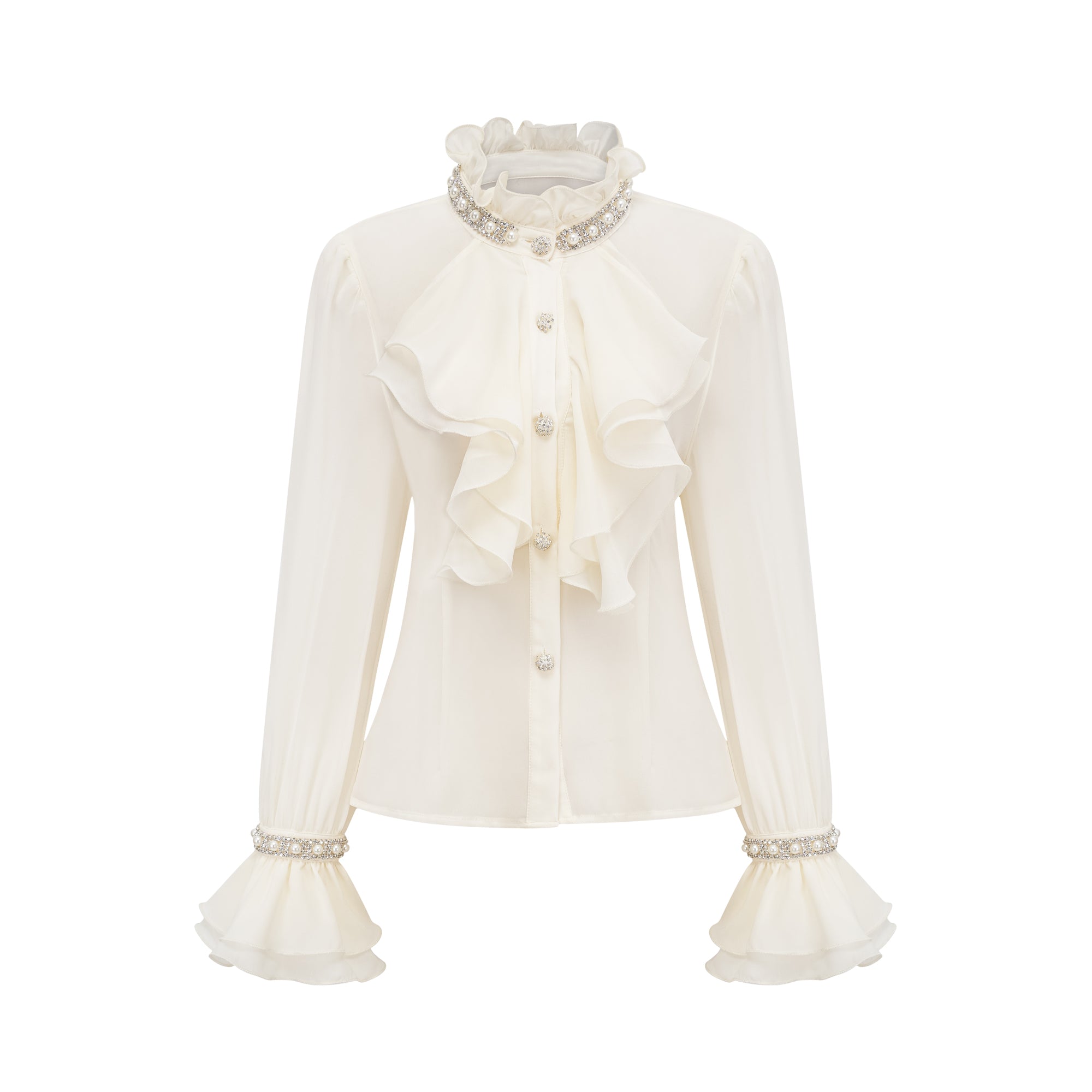 Hélène ruffled embellished shirt