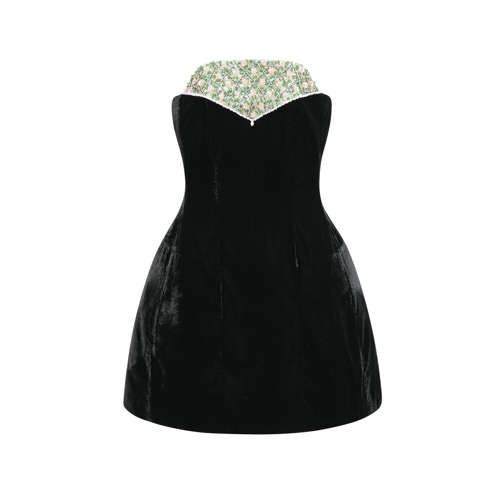 Céline crystal-embellished velvet dress