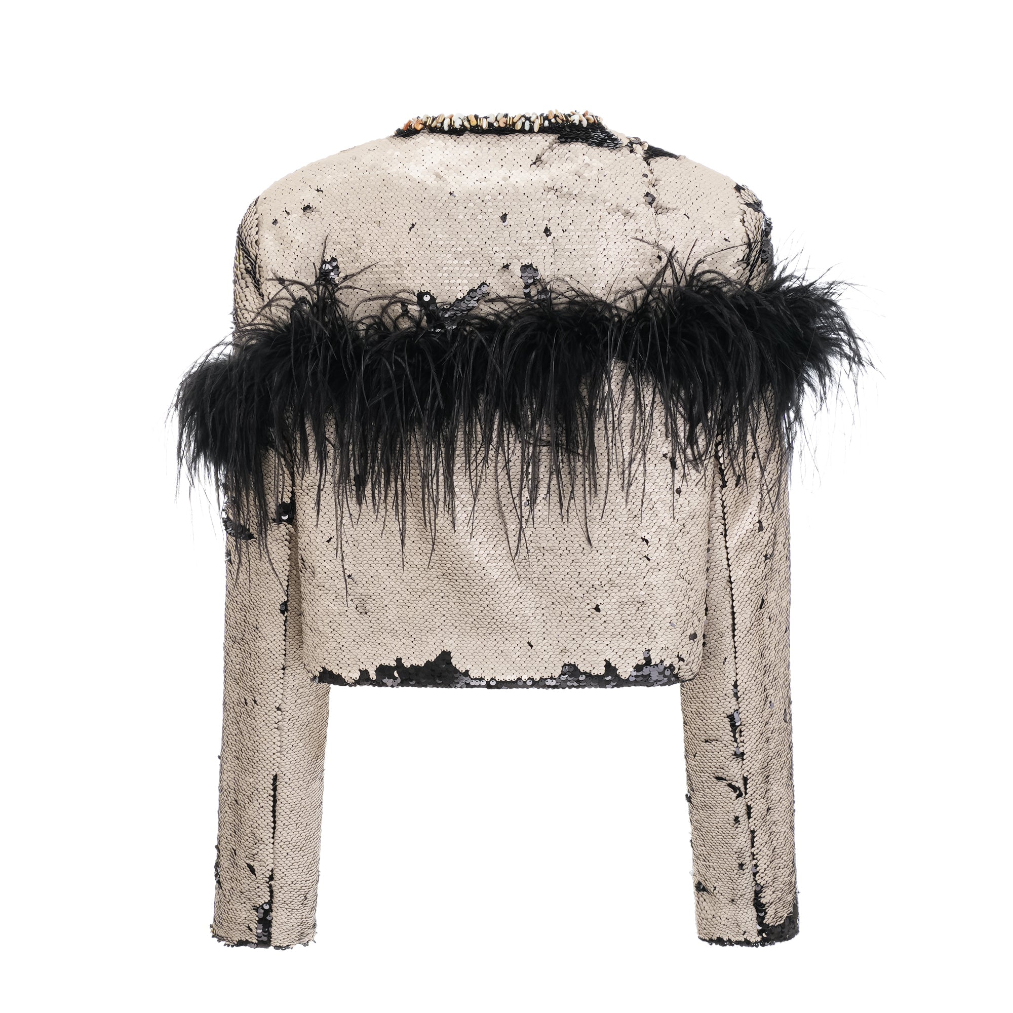 Magali embellished feather-detailing jacket