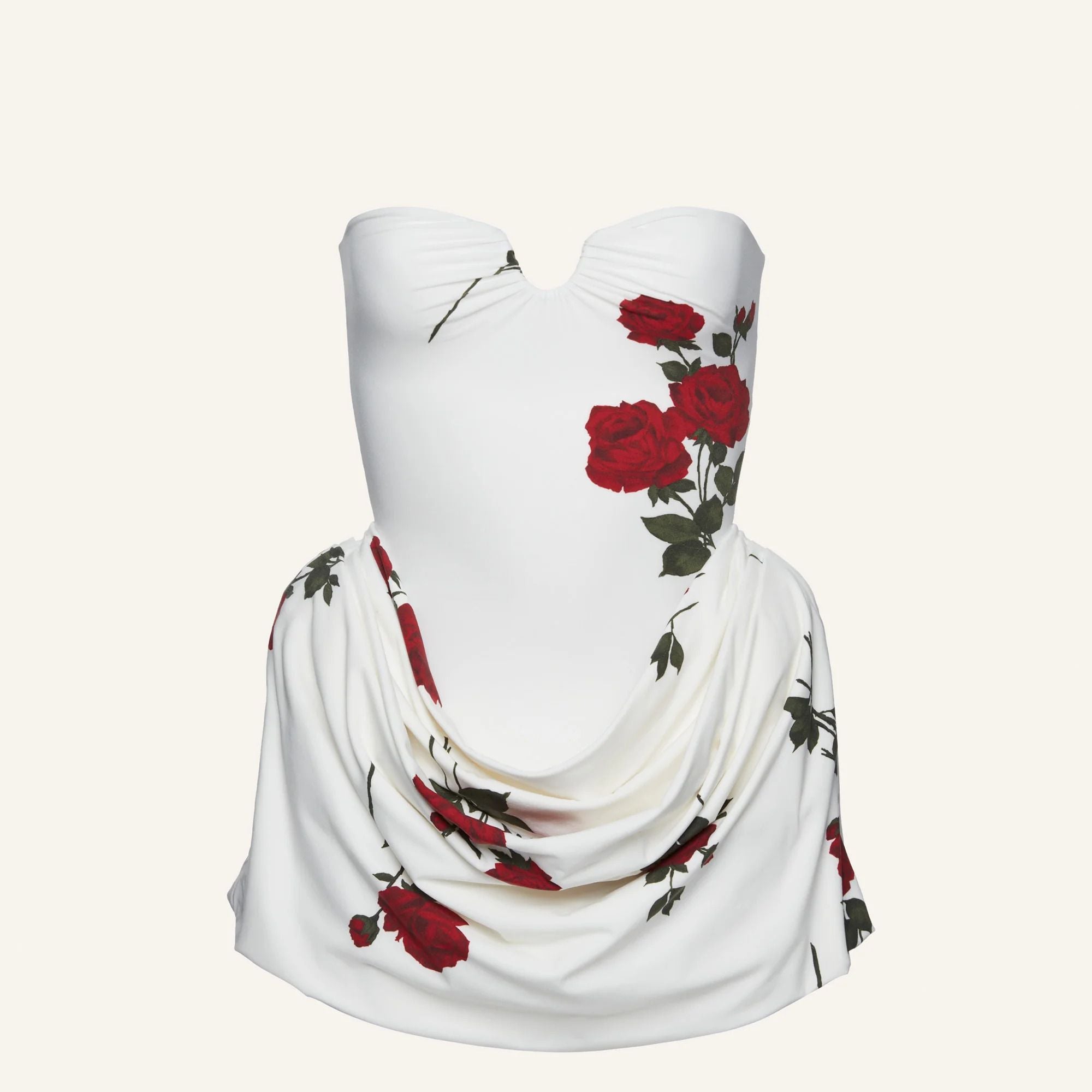 Sandrine floral-print strapless mini dress