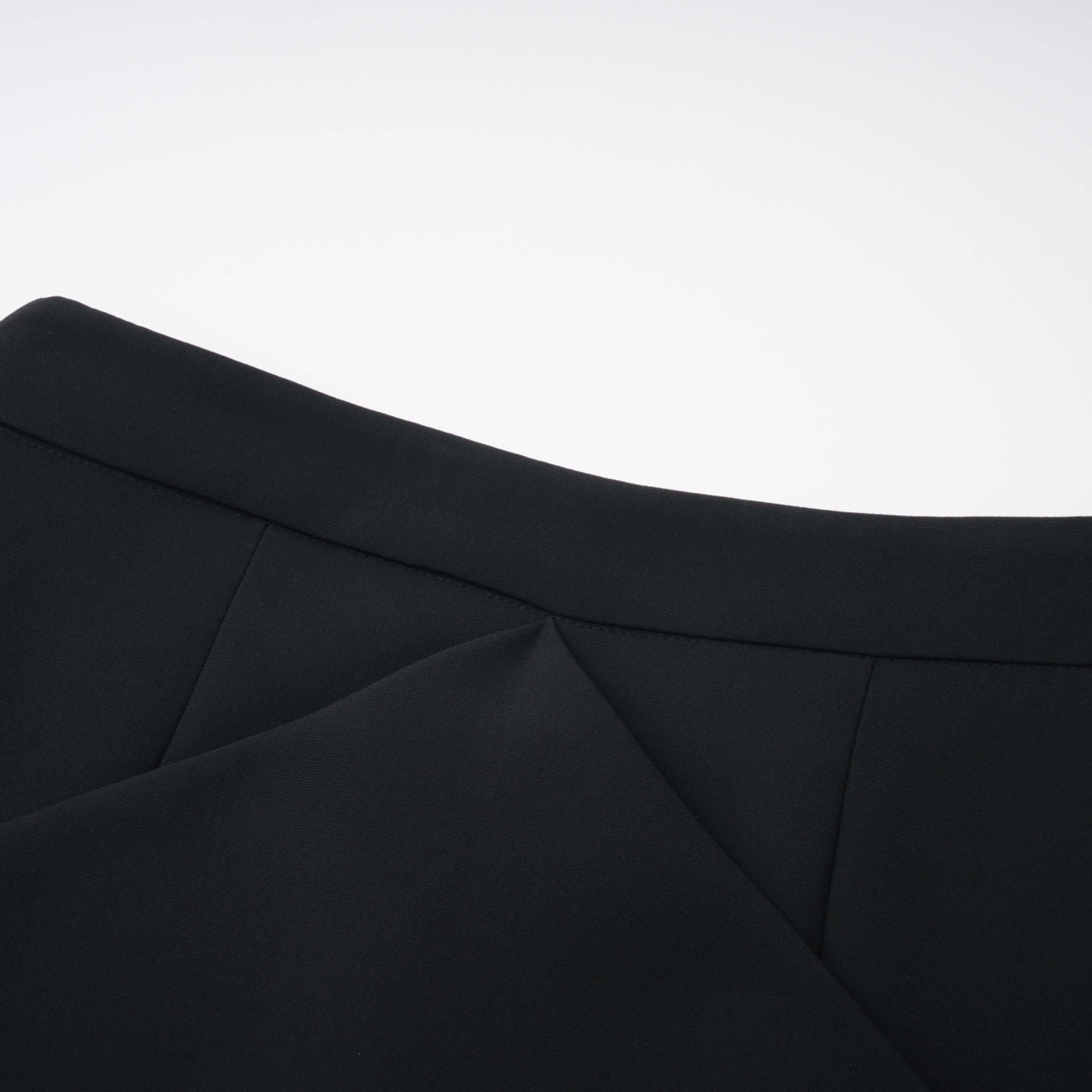Shiva Black Structured Cape & Asymmetrical Skirt Set