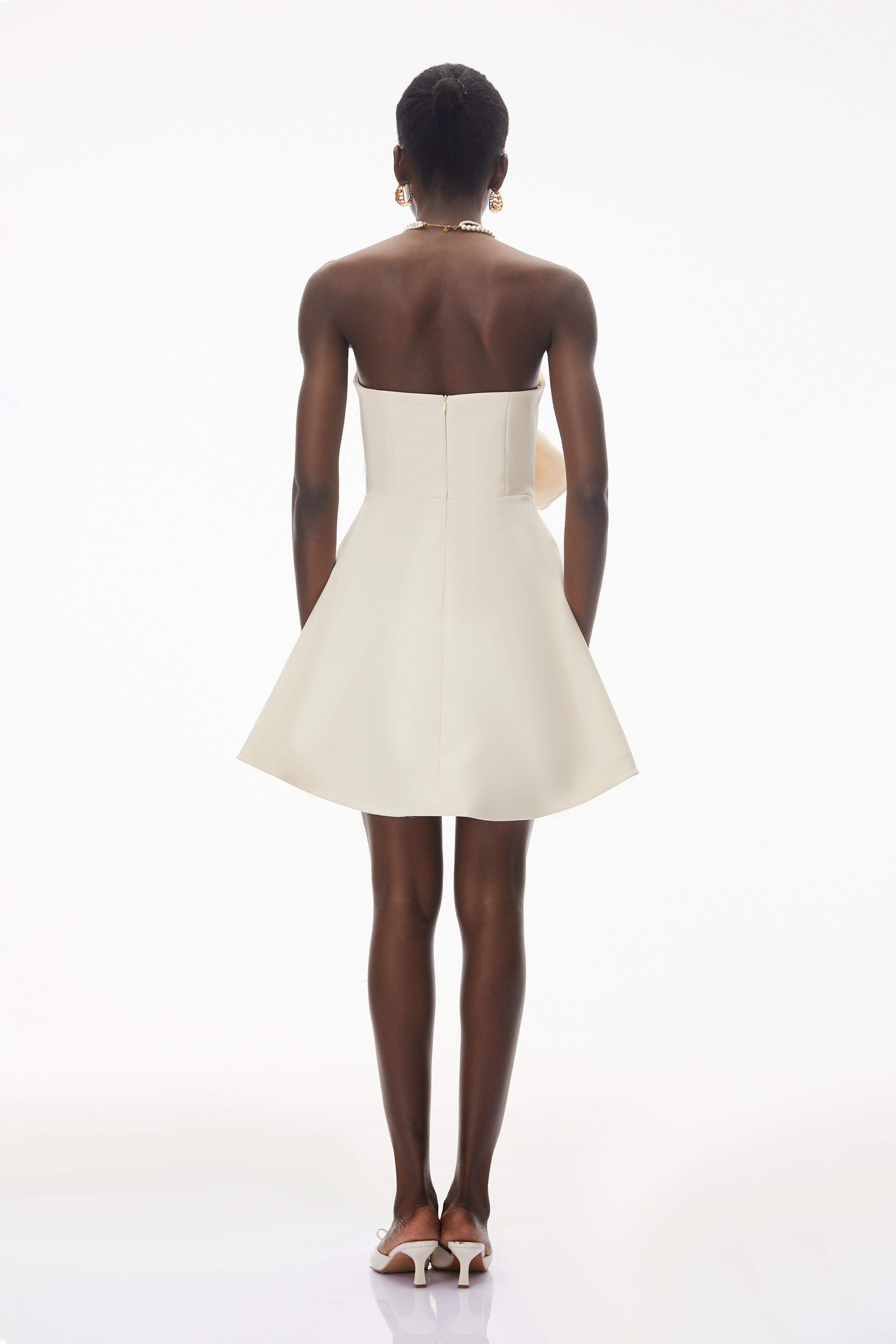 Sienna Ivory Mini Dress with 3D Floral