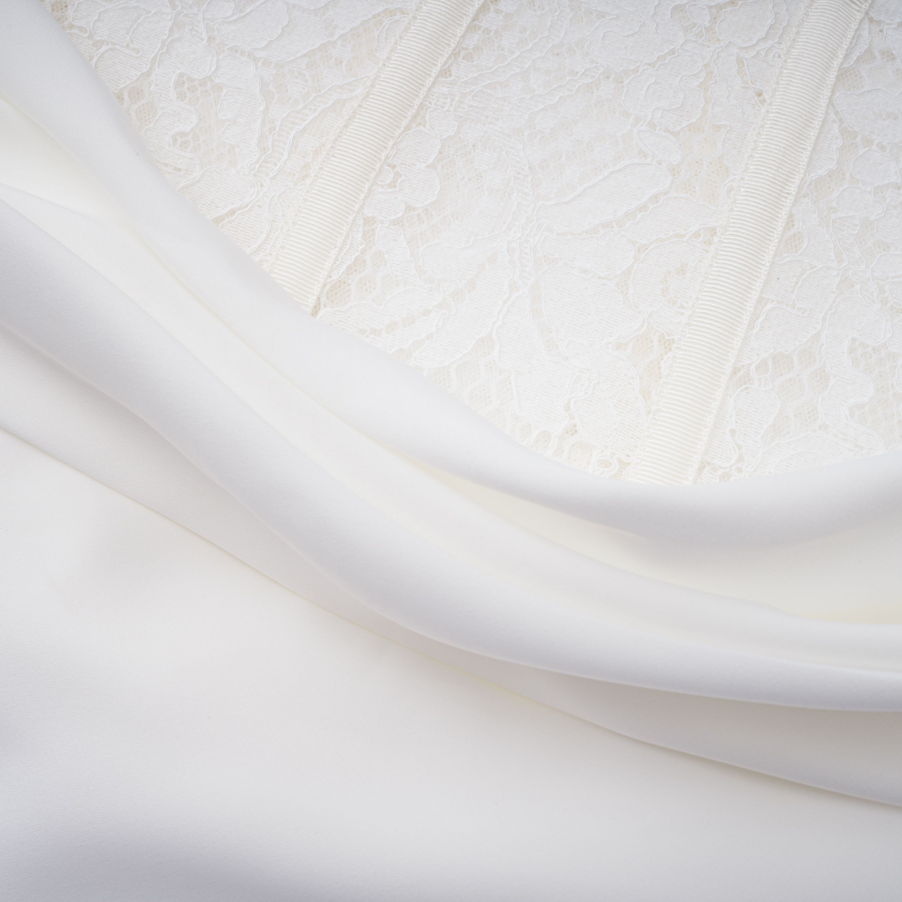 Siosi White Ruched Top & Skirt Set with Lace Trim